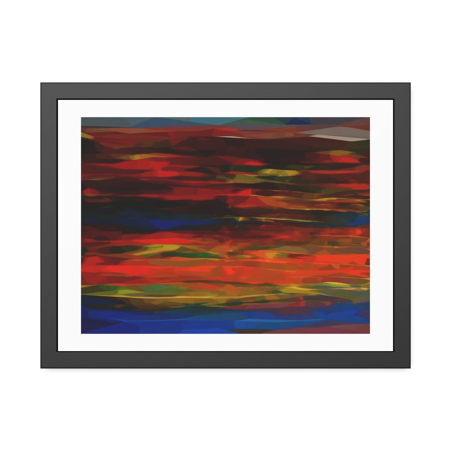 Abstract Sunset Framed Poster — Colorful Modern Wall Art