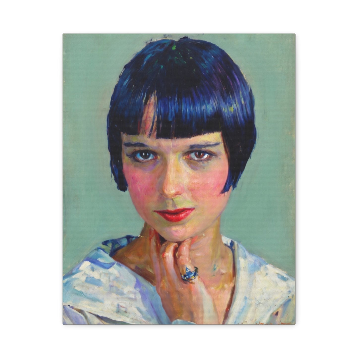 Portrait Canvas Print — Vintage Flapper Woman Matte Stretched Wall Art