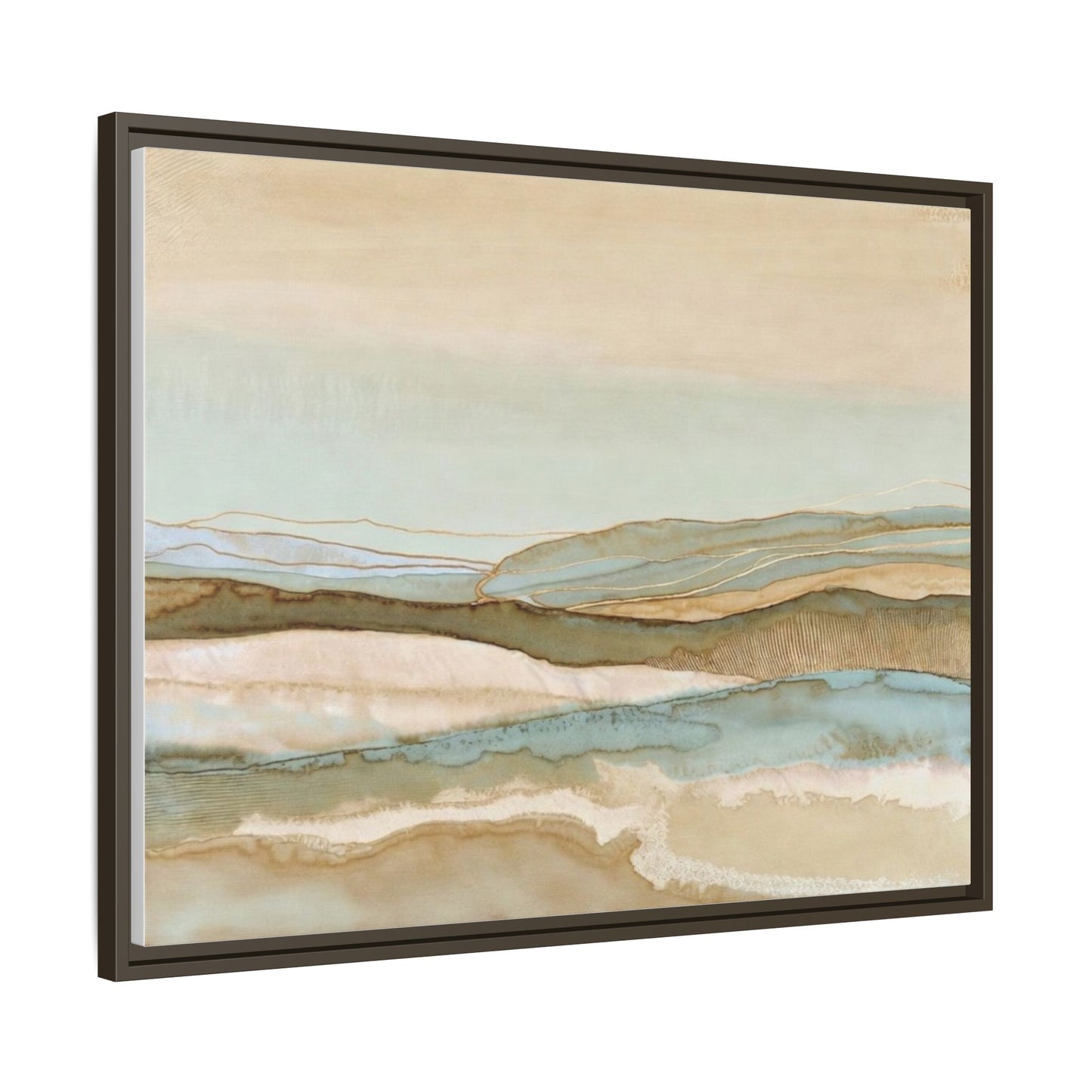 Framed Matte Canvas Coastal Abstract Landscape Wall Art