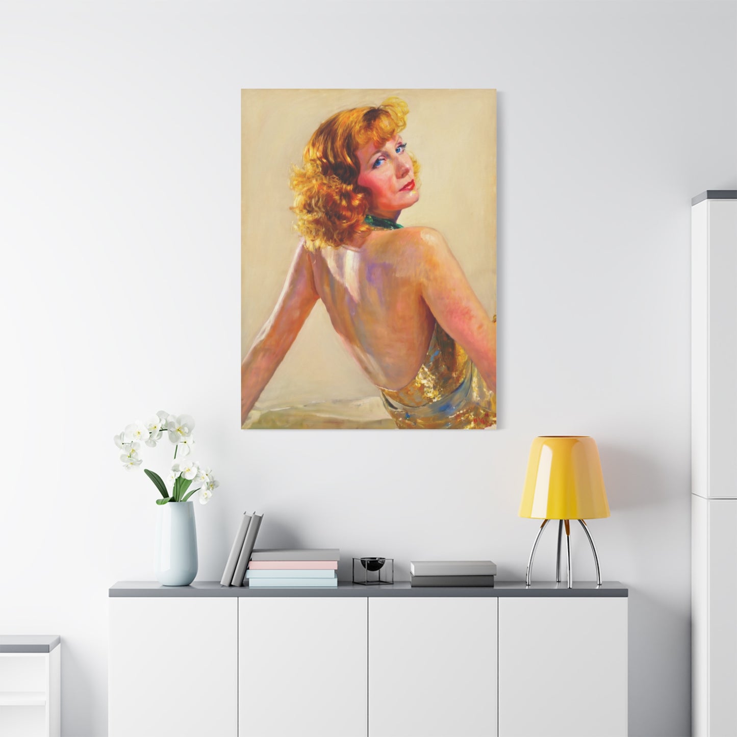 Vintage Greta Garbo Glam Portrait Canvas
