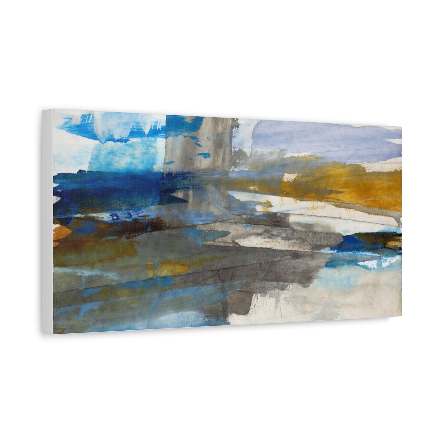 Abstract Coastal Blue Matte Canvas Print — Stretched 1.25" Wall Art