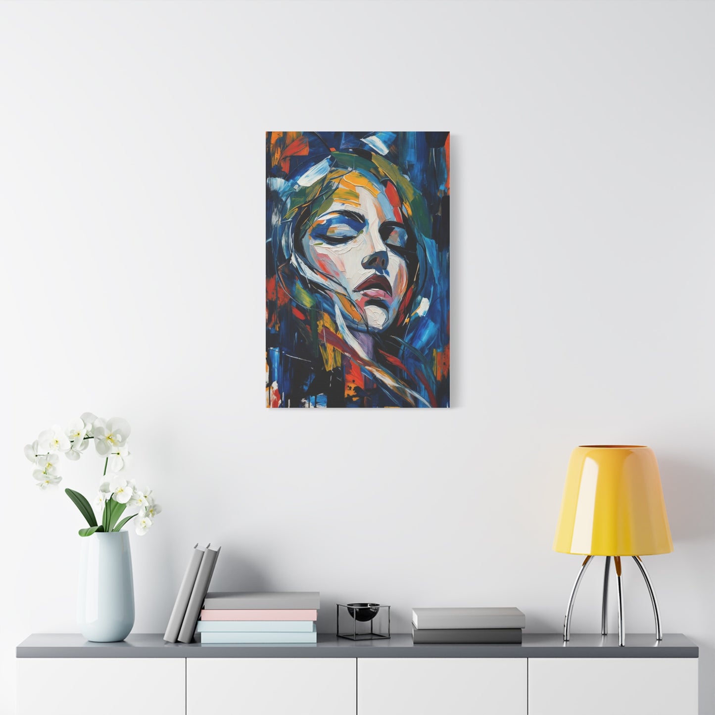 Abstract Colorful Woman Portrait Canvas