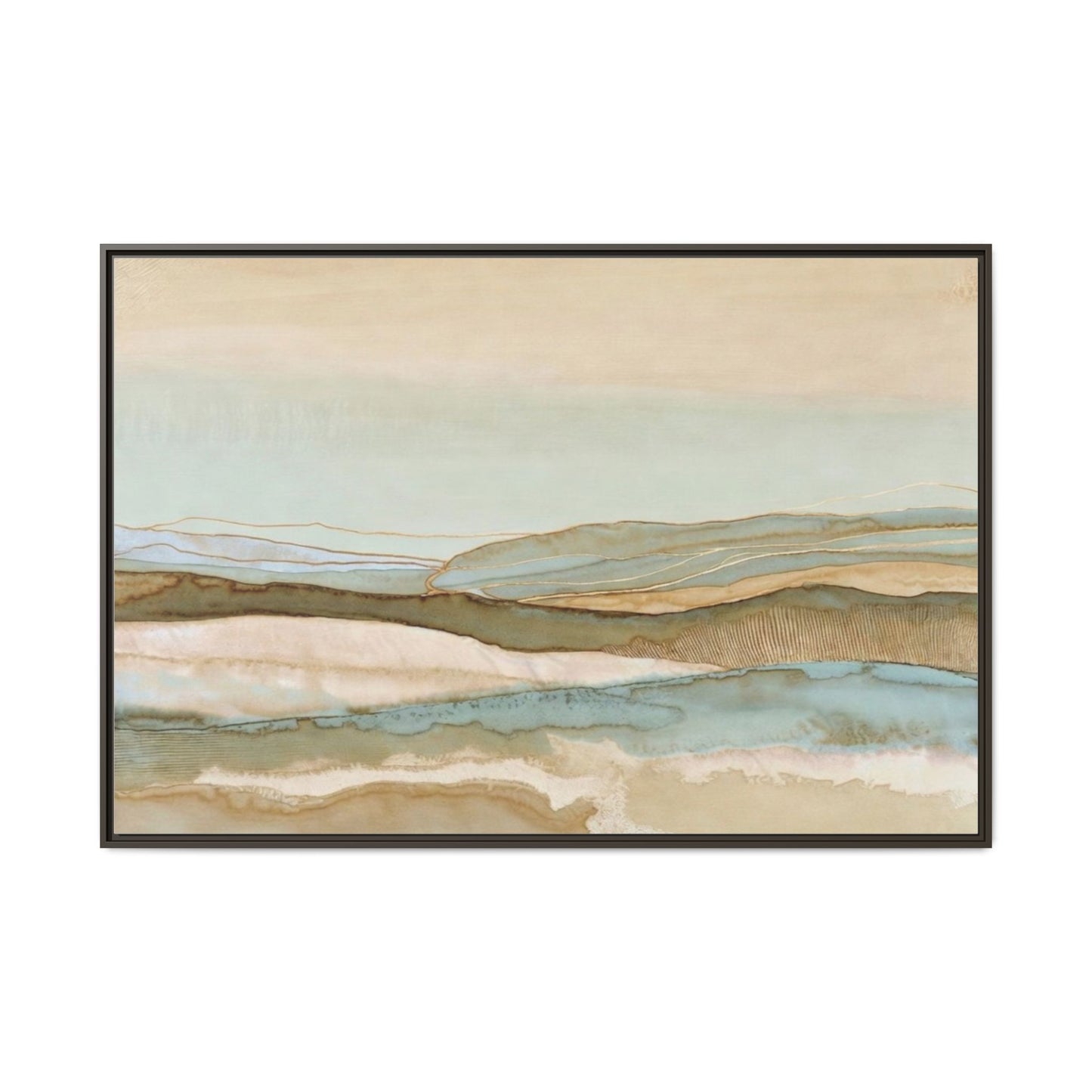 Framed Matte Canvas Coastal Abstract Landscape Wall Art