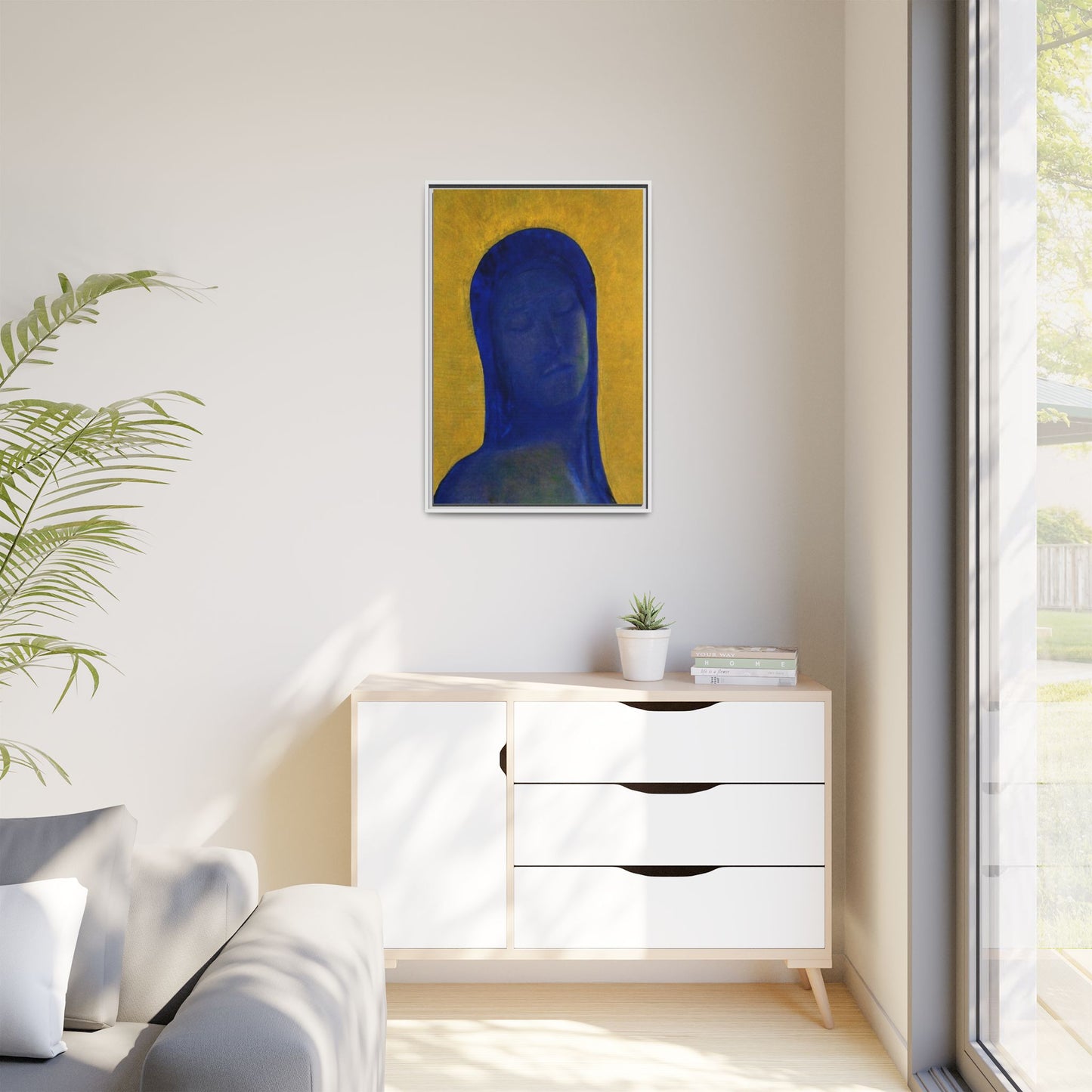 Closed Eyes by Odilon Redon Framed Matte Canvas Wall Art Print