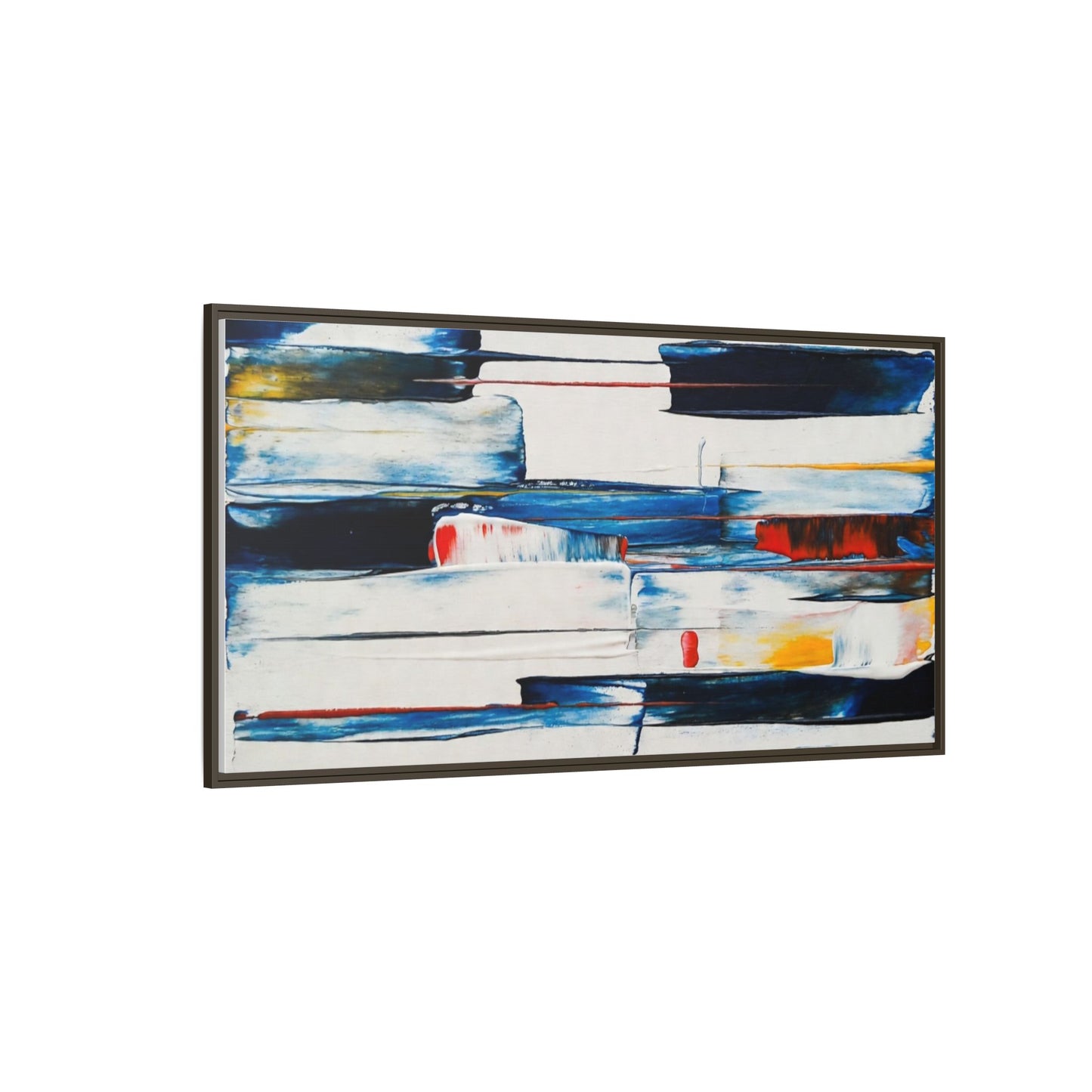 Abstract Coastal Brushstrokes Framed Canvas Print