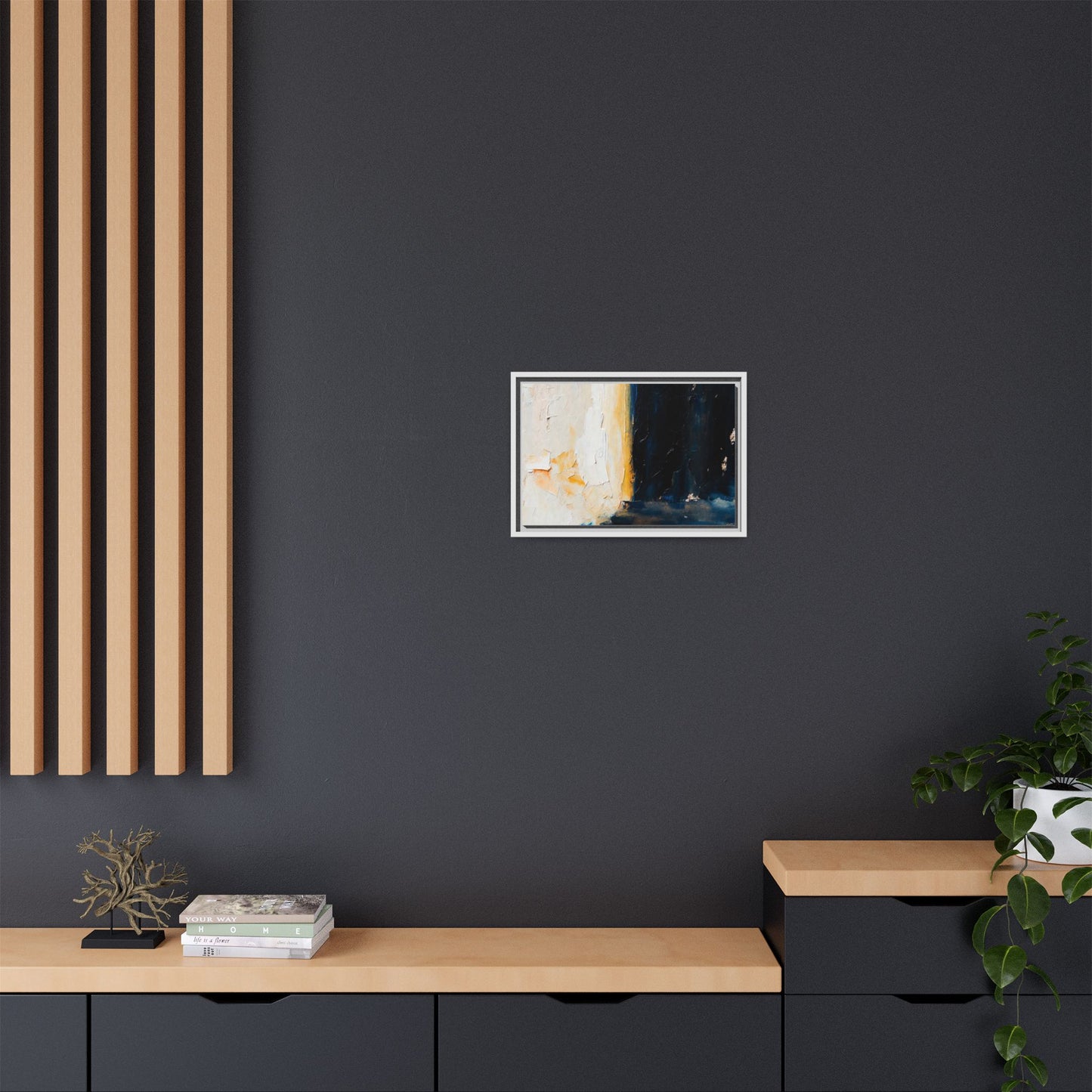 Abstract Coastal Texture Framed Canvas Art — Matte Multi-Color Wall Print