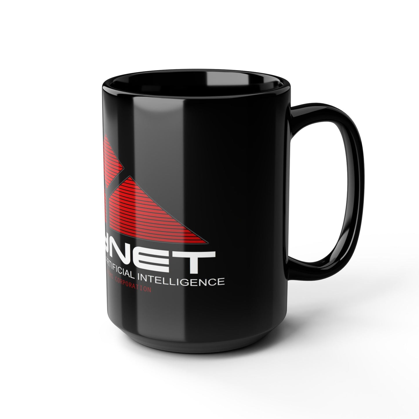 Skynet Logo Black Mug — Sci‑Fi AI Coffee Cup (11oz & 15oz)
