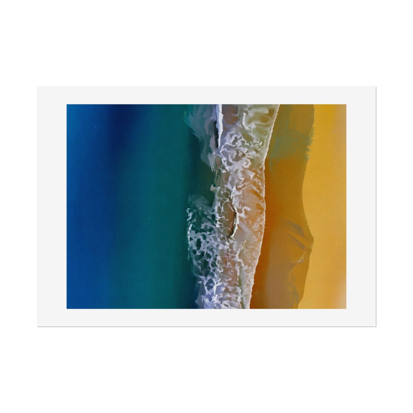 Ocean Shore Aerial Rolled Poster — Beach Print Wall Art