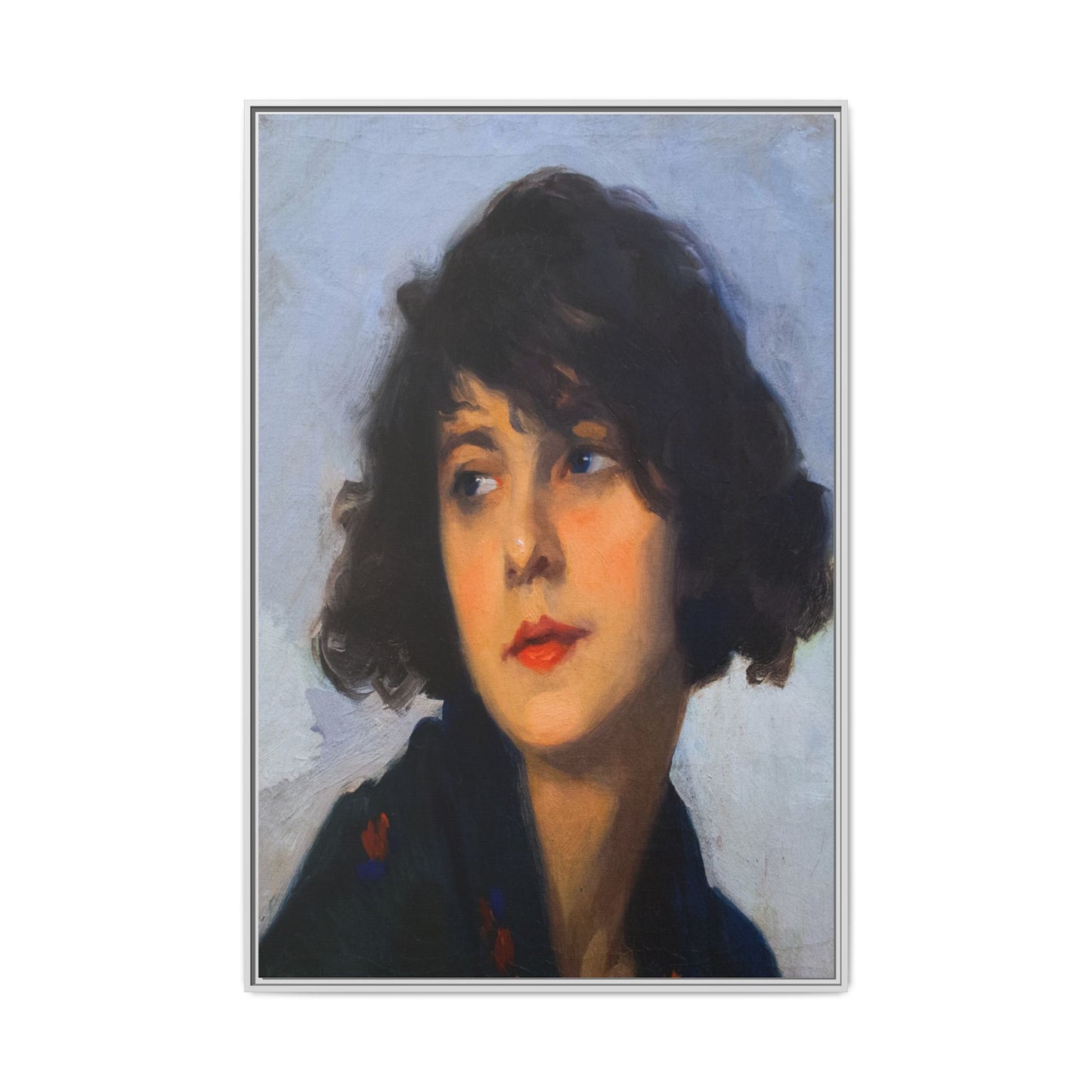 Mulher do chale verde (cropped) by Cyprien Eugene Boulet Framed Matte Canvas Print