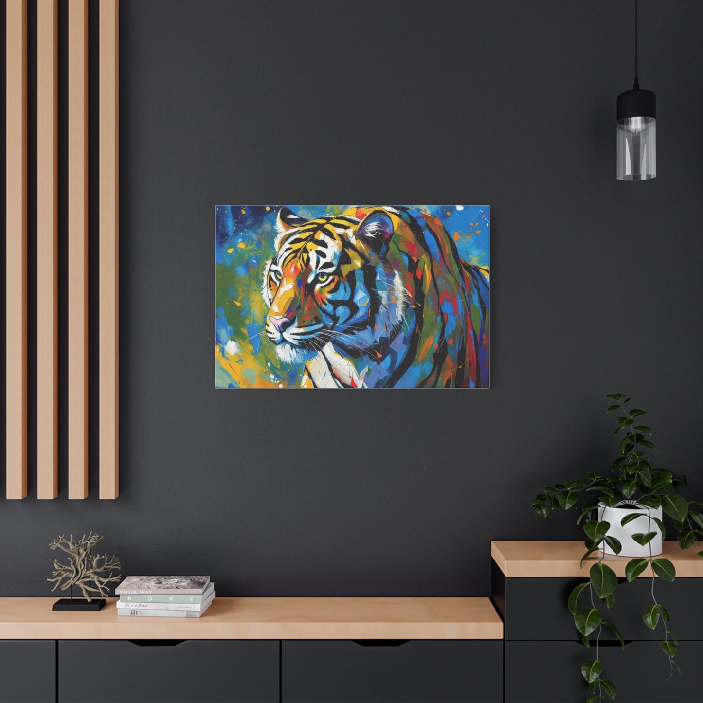 Colorful Tiger Matte Canvas Wall Art — Vibrant Stretched 1.25"