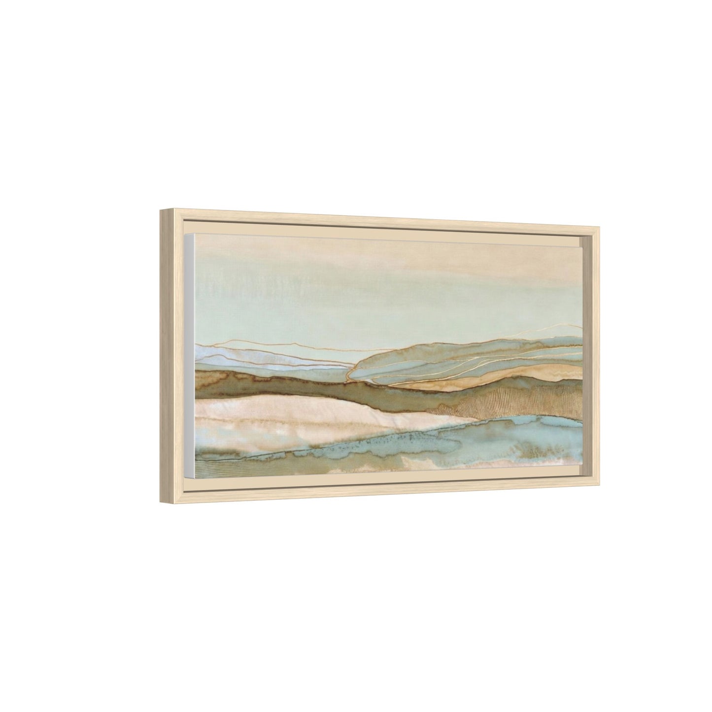 Framed Matte Canvas Coastal Abstract Landscape Wall Art