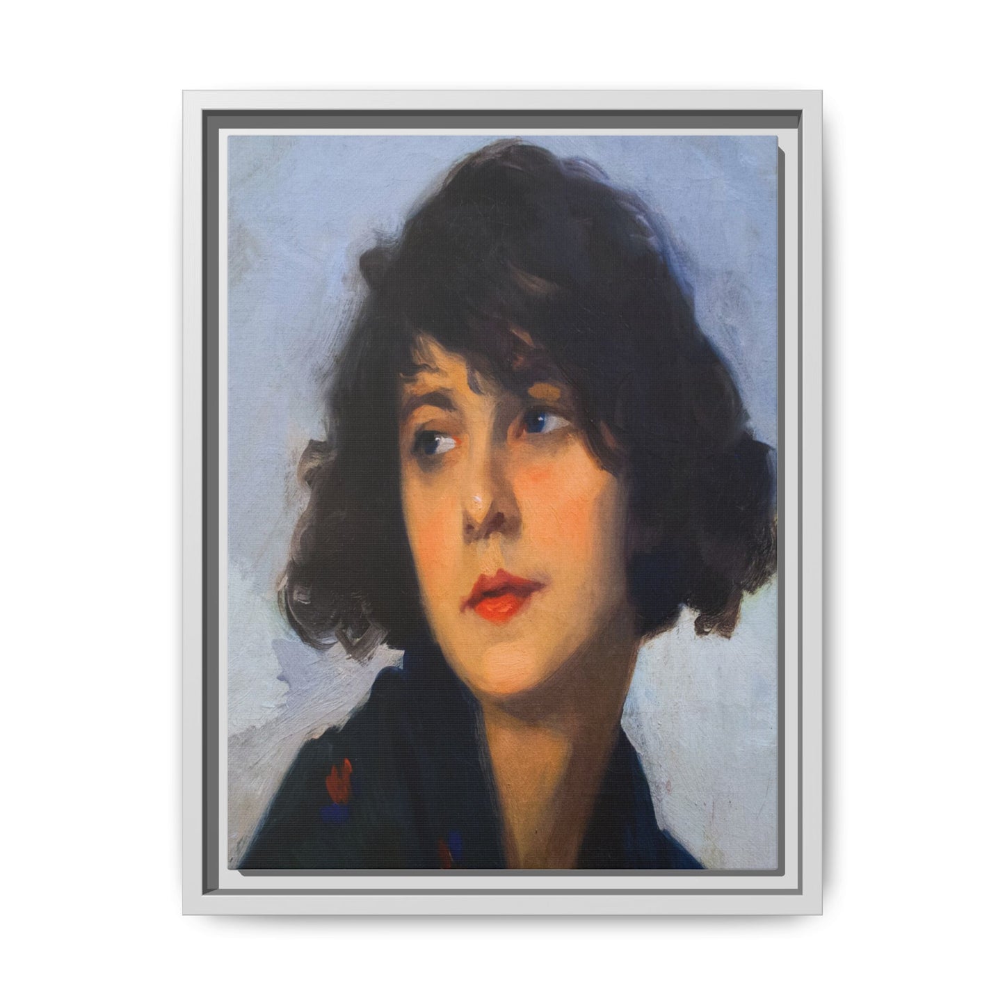 Mulher do chale verde (cropped) by Cyprien Eugene Boulet Framed Matte Canvas Print