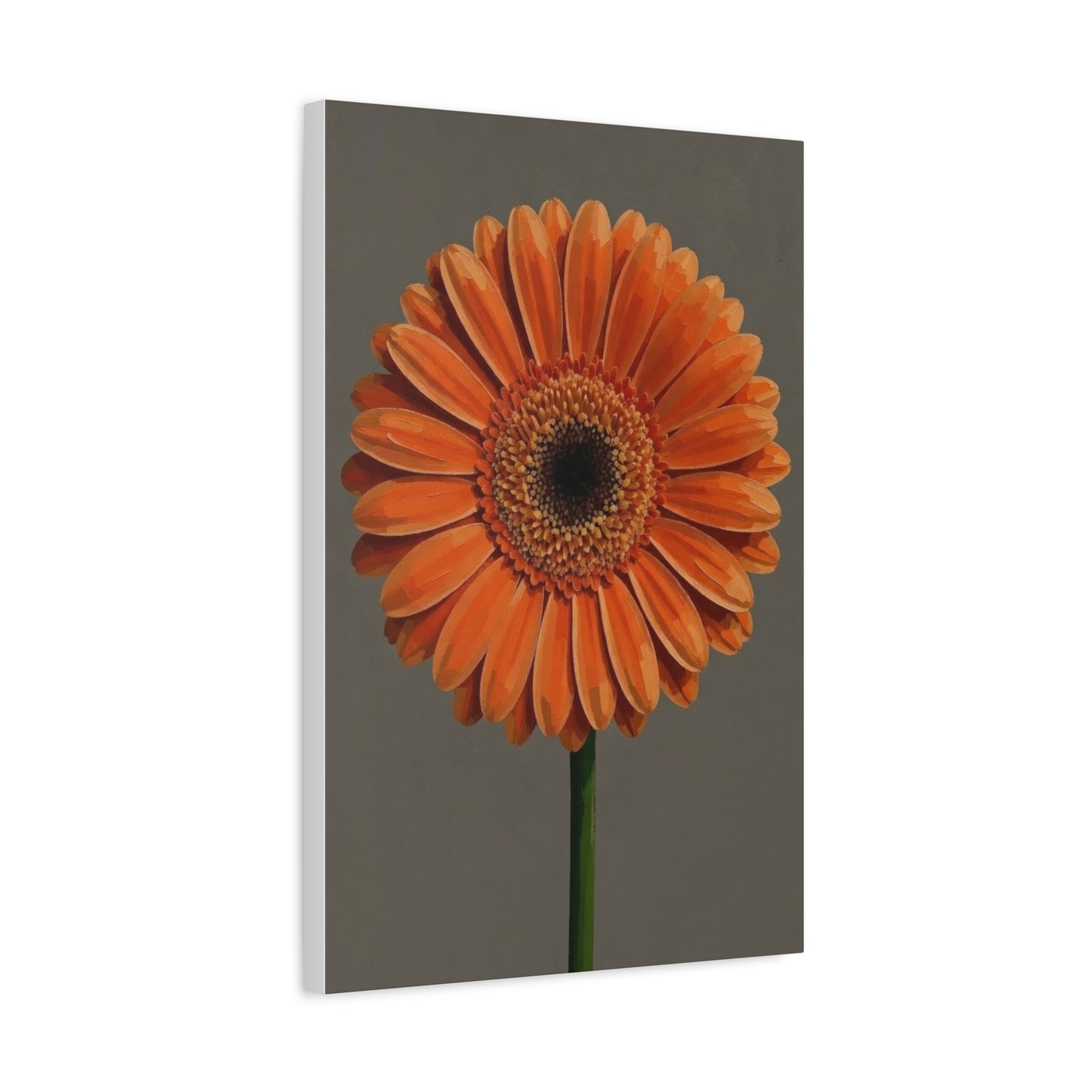 Orange Gerbera Flower Matte Canvas Print — Stretched Wall Art