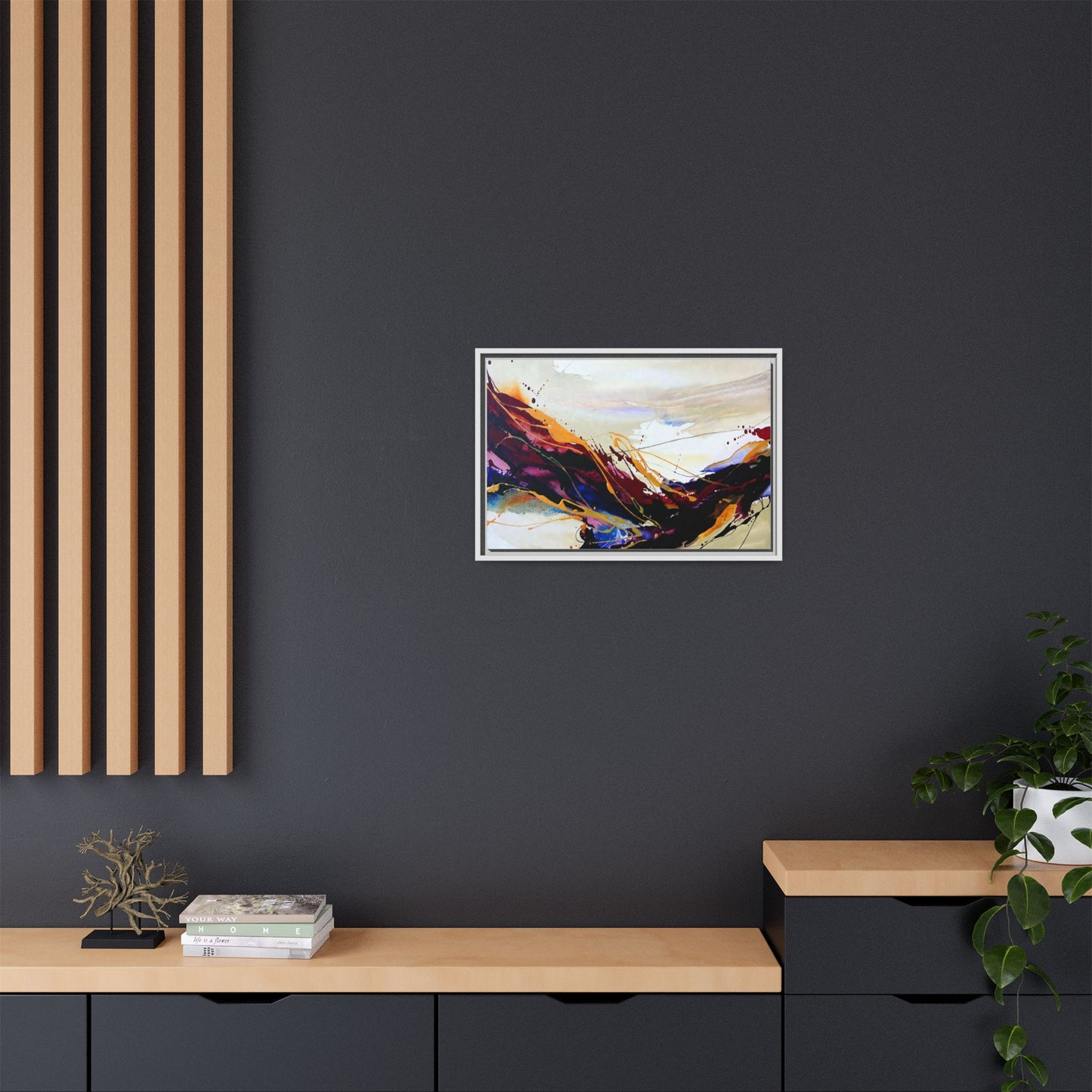 Abstract Flow Matte Canvas Framed Wall Art