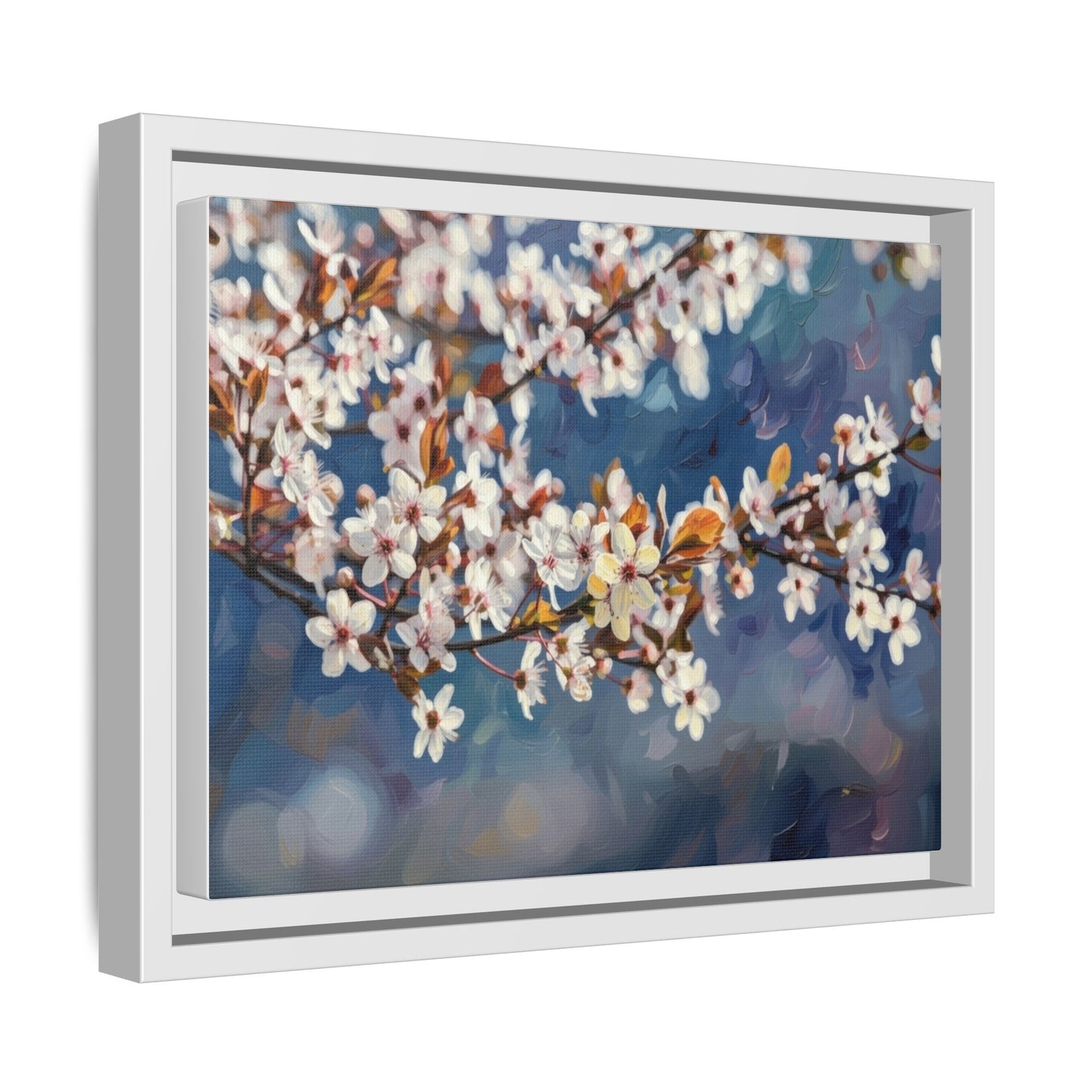 Framed Matte Canvas Print — Cherry Blossom Branch Wall Art
