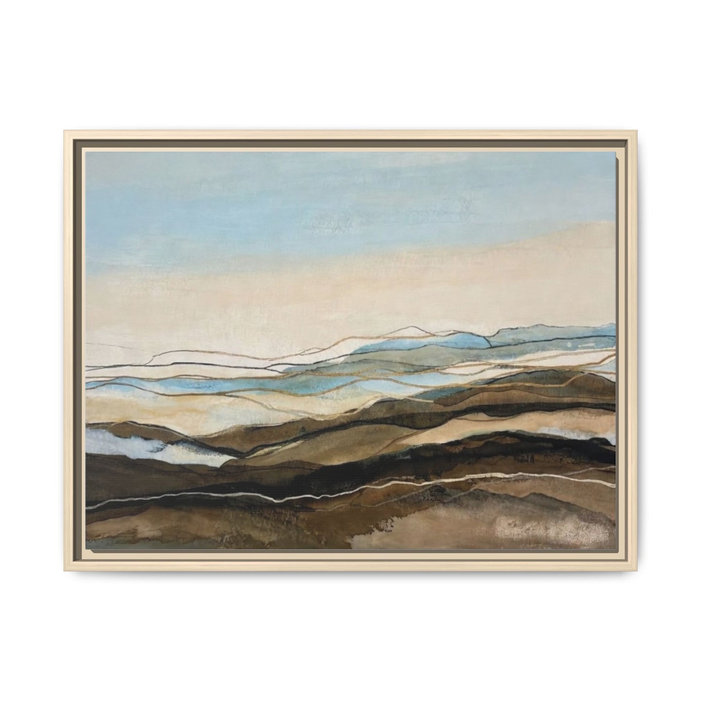 Framed Matte Canvas Print — Abstract Coastal Landscape Wall Art