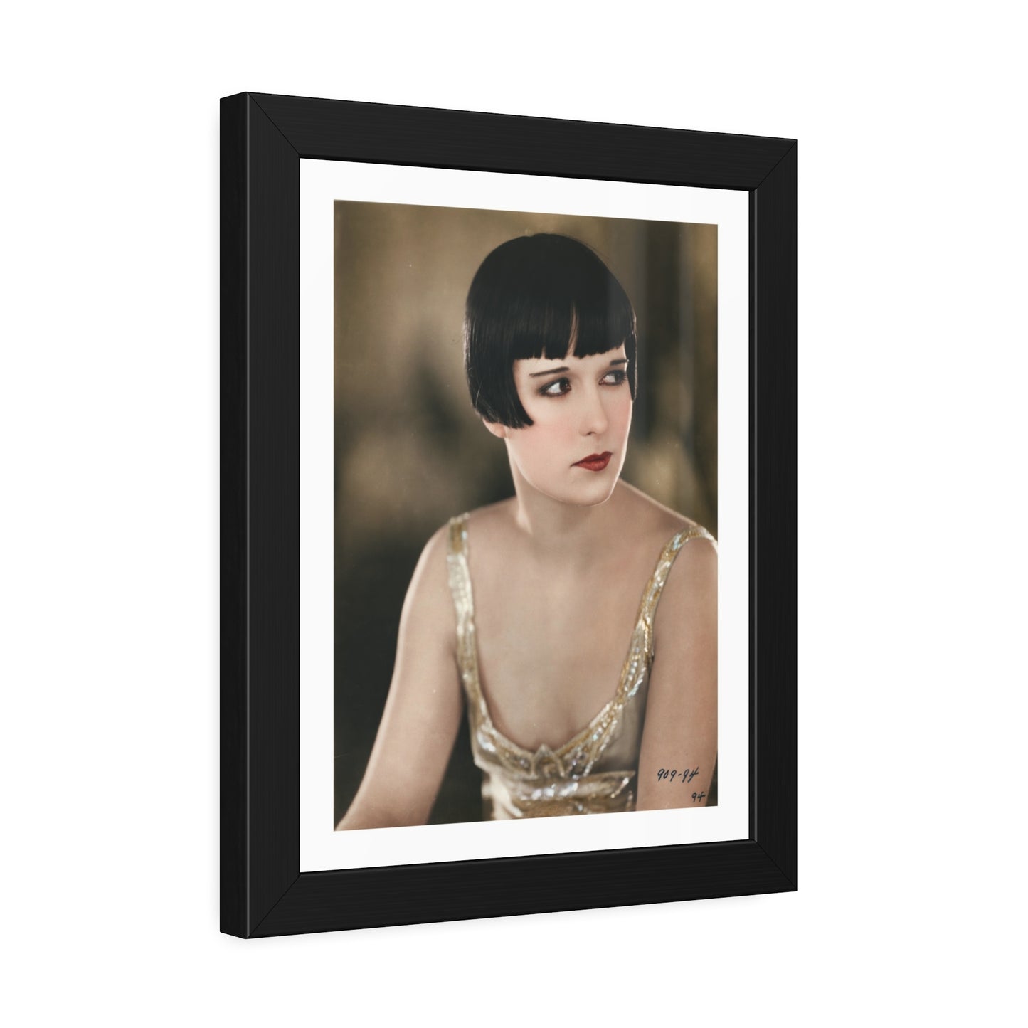 Vintage 1920s Louise Brooks Portrait Framed Poster — Art Deco Wall Print