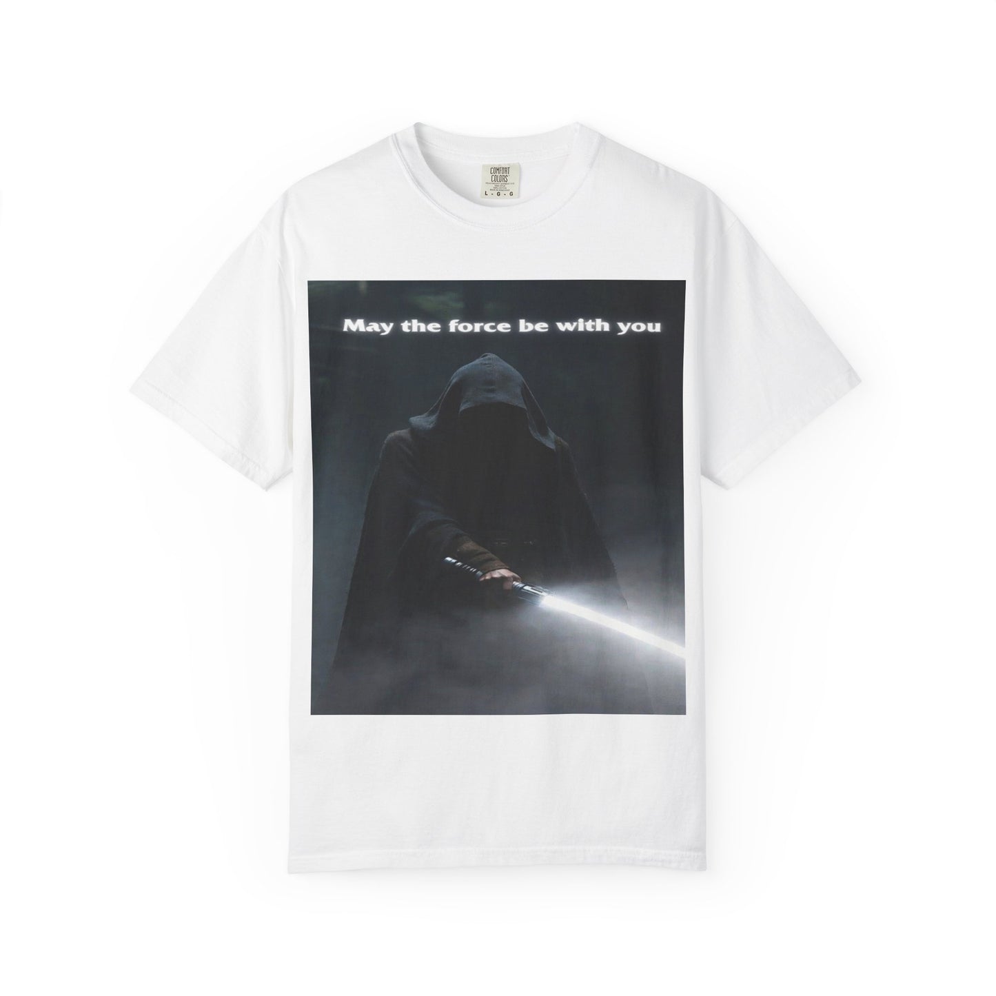 May the Force Be With You T-Shirt — Dark Hooded Lightsaber Graphic Tee