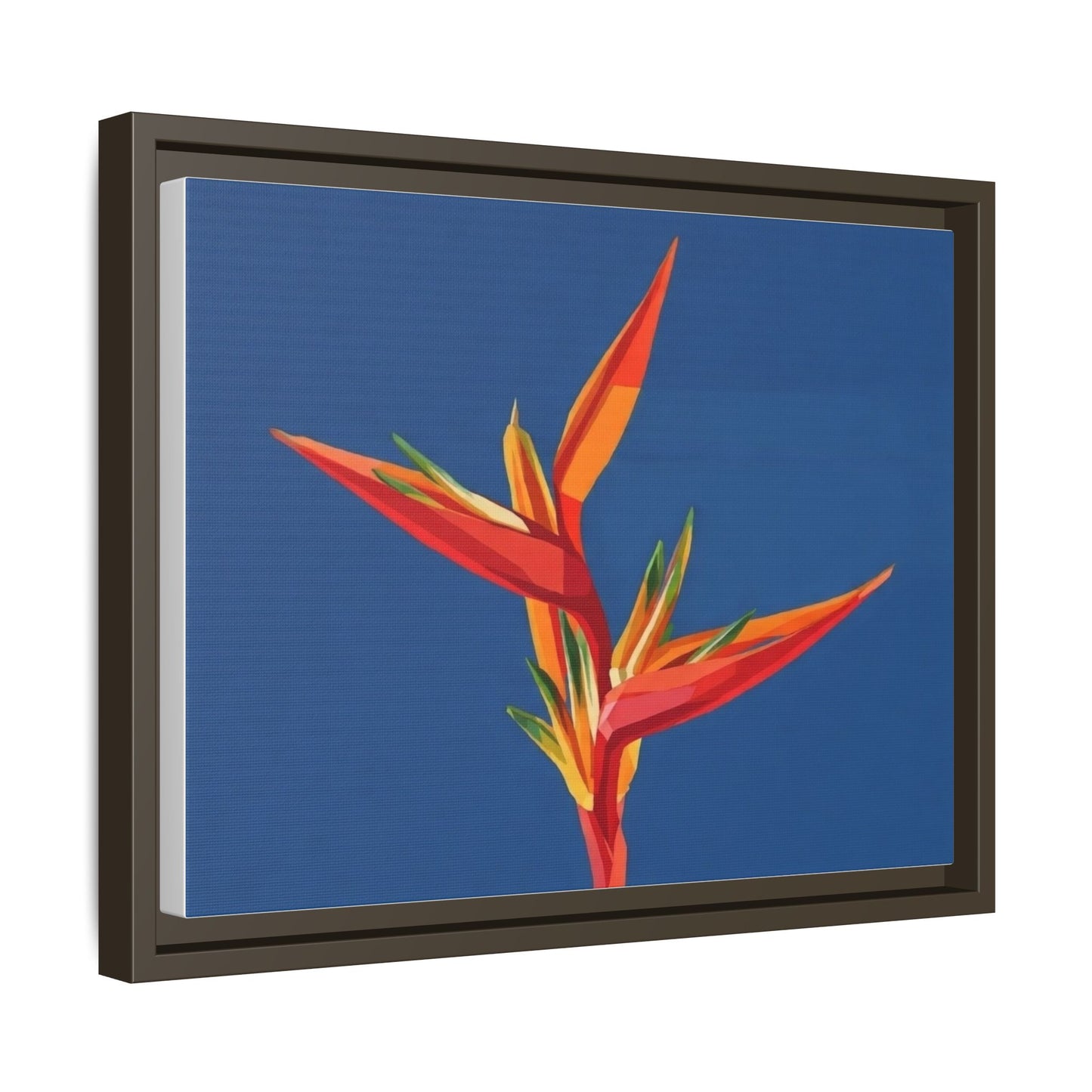 Framed Matte Canvas – Tropical Bird of Paradise Floral Wall Art
