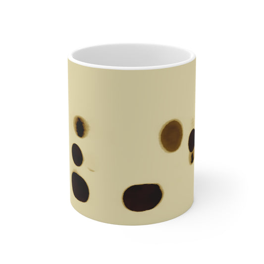 Coffee Stain Pattern Mug — Minimal Brown Splotch Ceramic Coffee Cup