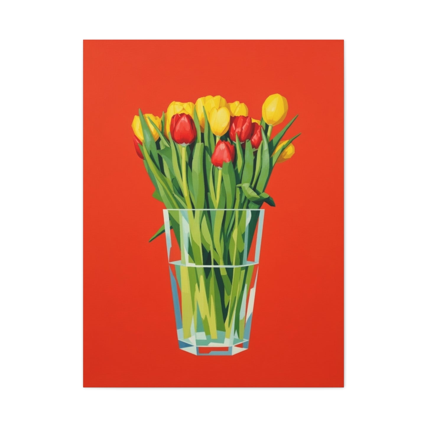 Tulip Bouquet Canvas Print — Vibrant Red Floral Wall Art