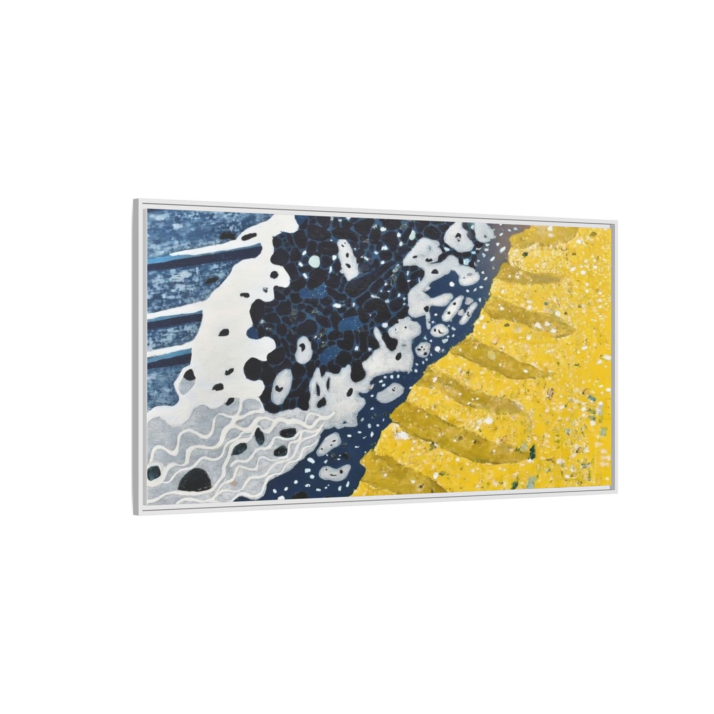 Framed Abstract Ocean & Sand Matte Canvas Print