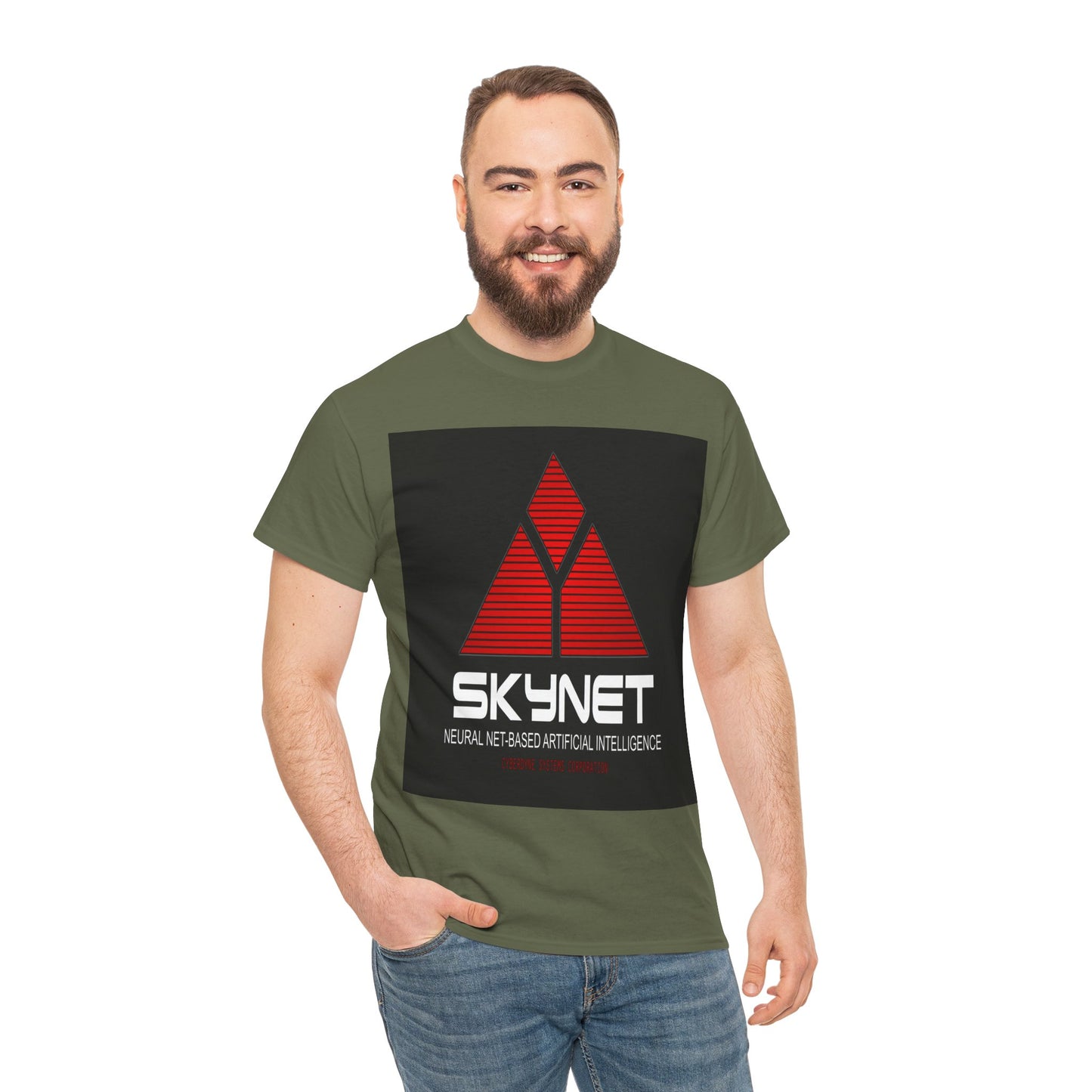 Skynet Logo Tee — Retro Red AI Graphic T-Shirt