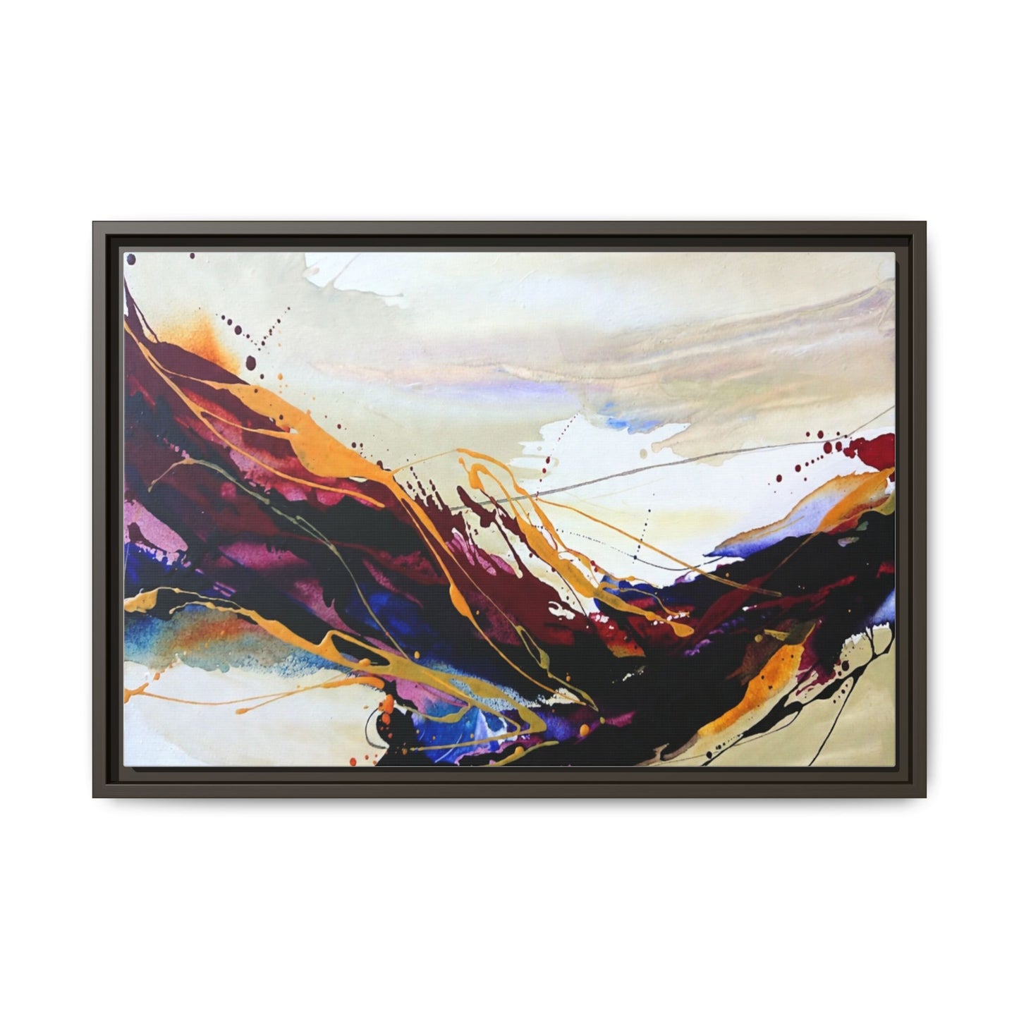 Abstract Flow Matte Canvas Framed Wall Art