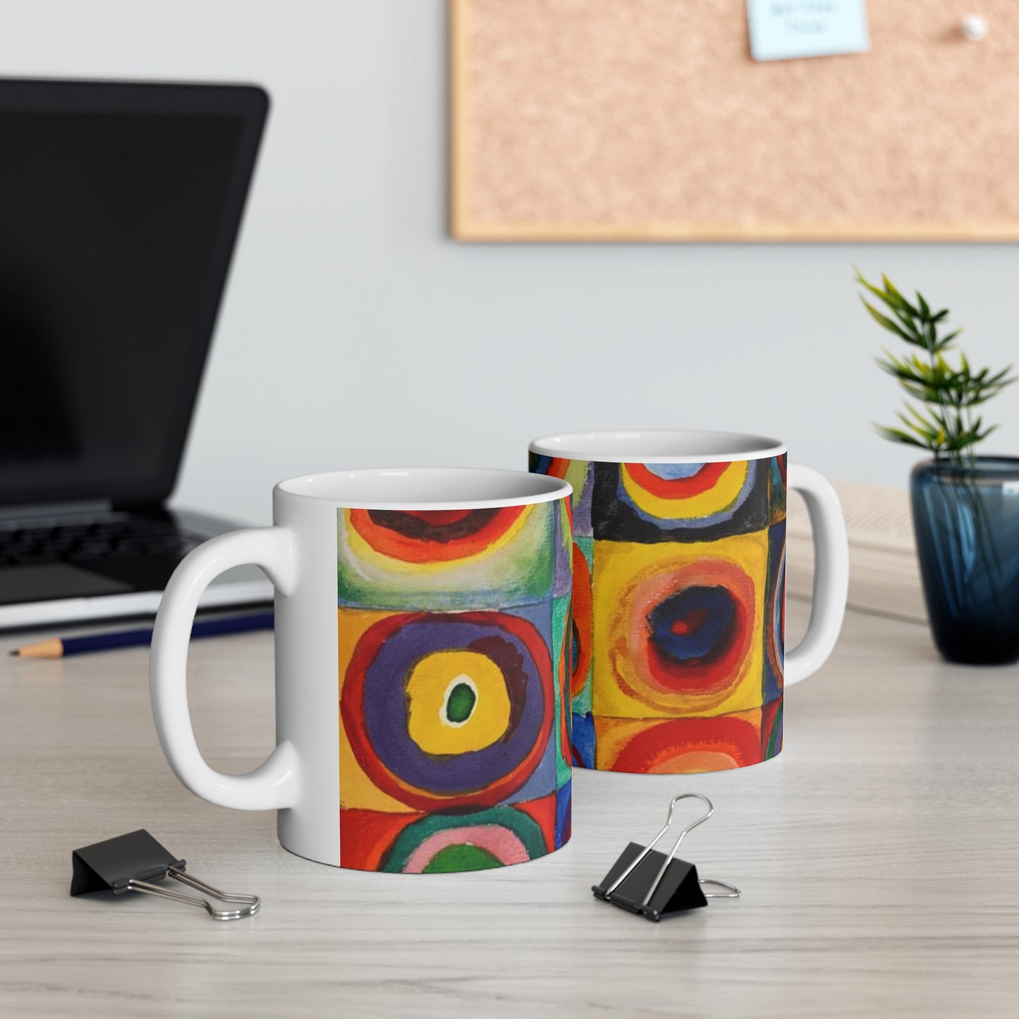 Abstract Colorful Circles Mug — Vibrant Geometric Art Coffee Cup