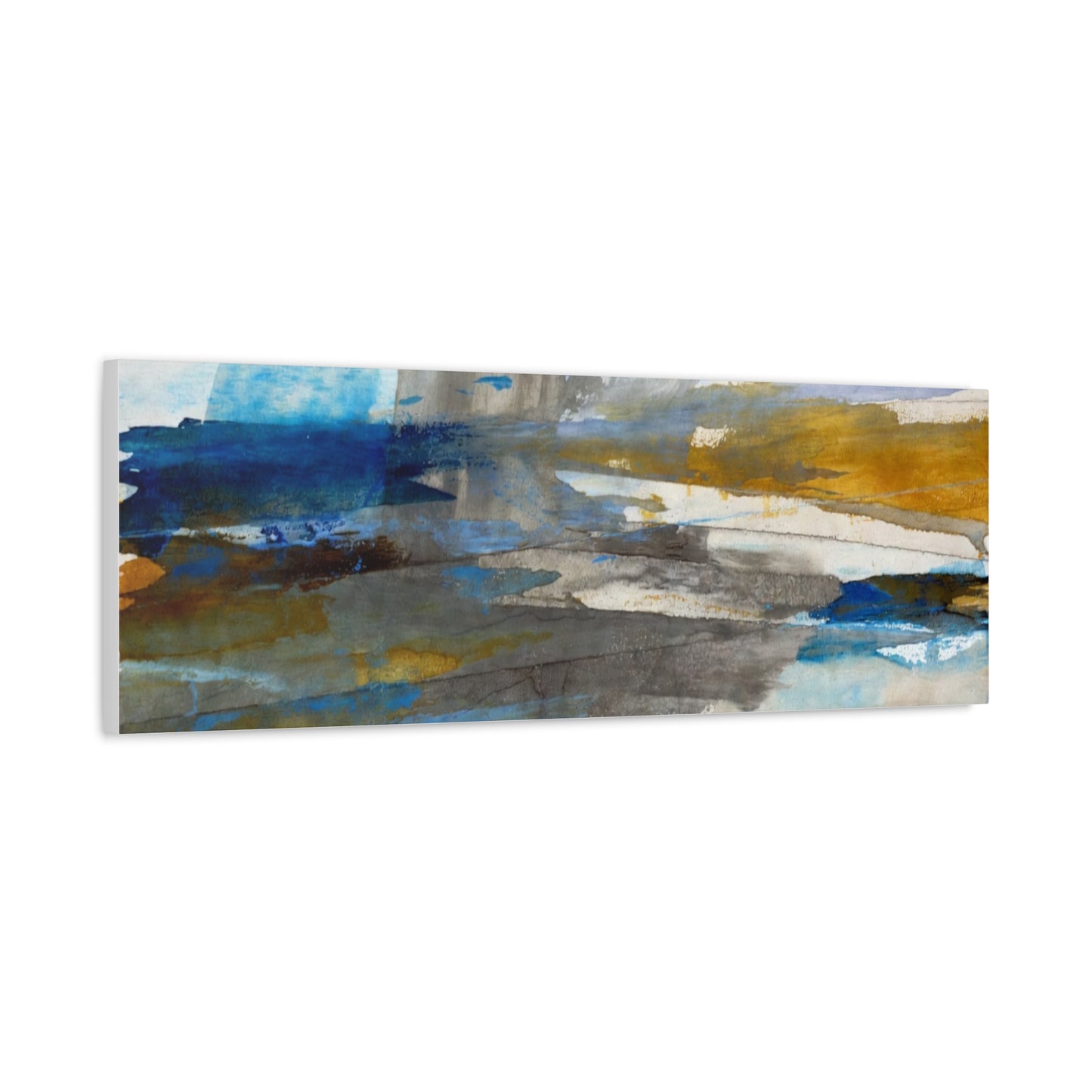 Abstract Coastal Blue Matte Canvas Print — Stretched 1.25" Wall Art