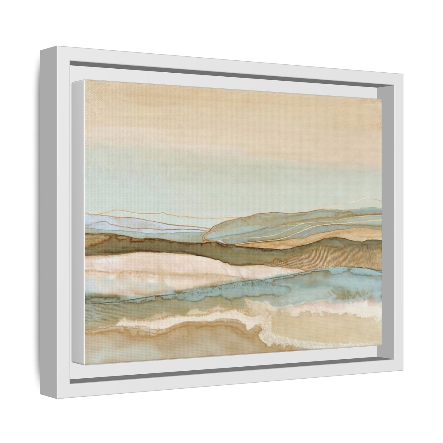 Framed Matte Canvas Coastal Abstract Landscape Wall Art