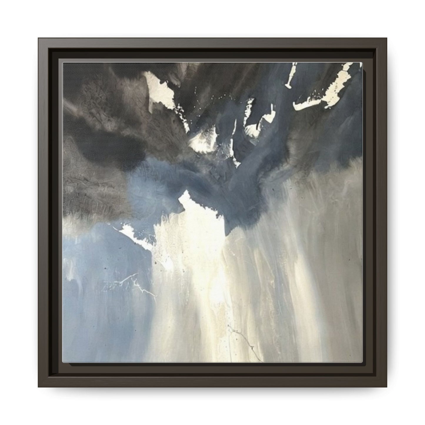 Framed Matte Canvas Art — Moody Abstract Sky Painting