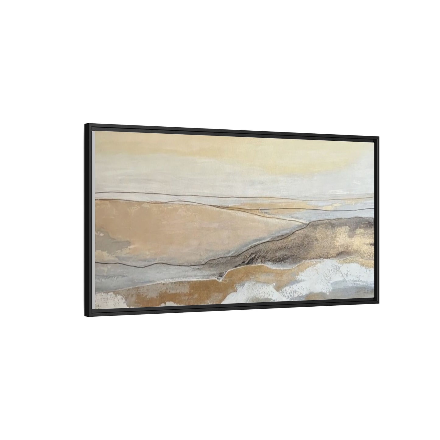 Framed Abstract Coastal Landscape Matte Canvas Wall Art
