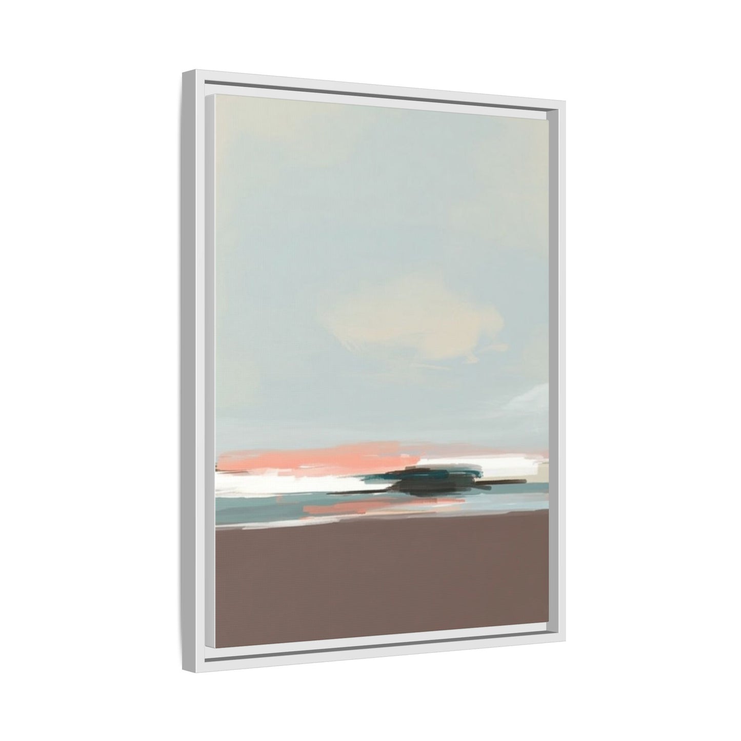 Framed Matte Canvas Print — Soft Coastal Abstract Landscape