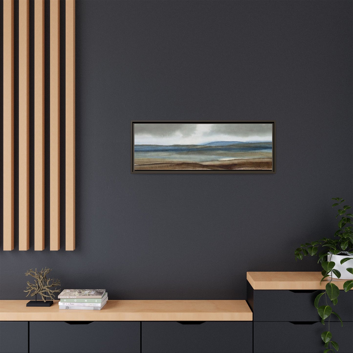 Matte Canvas Landscape, Framed (Multi-color)