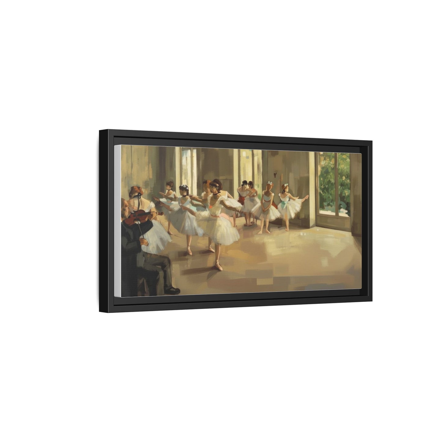Framed Matte Canvas Print — Ballet Class Scene (Impressionist Dancers)