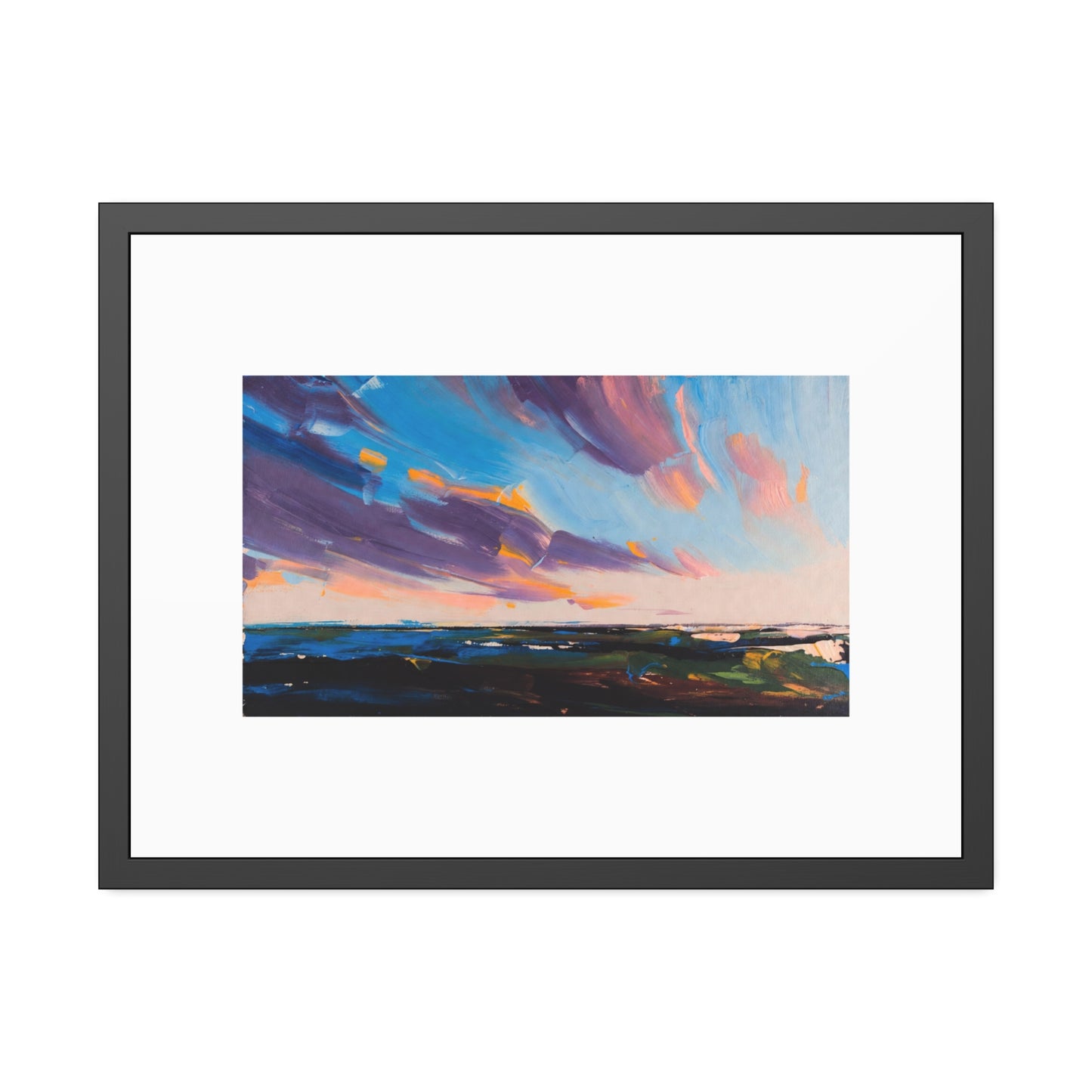 Framed Poster – Colorful Coastal Sunset Landscape Art Print