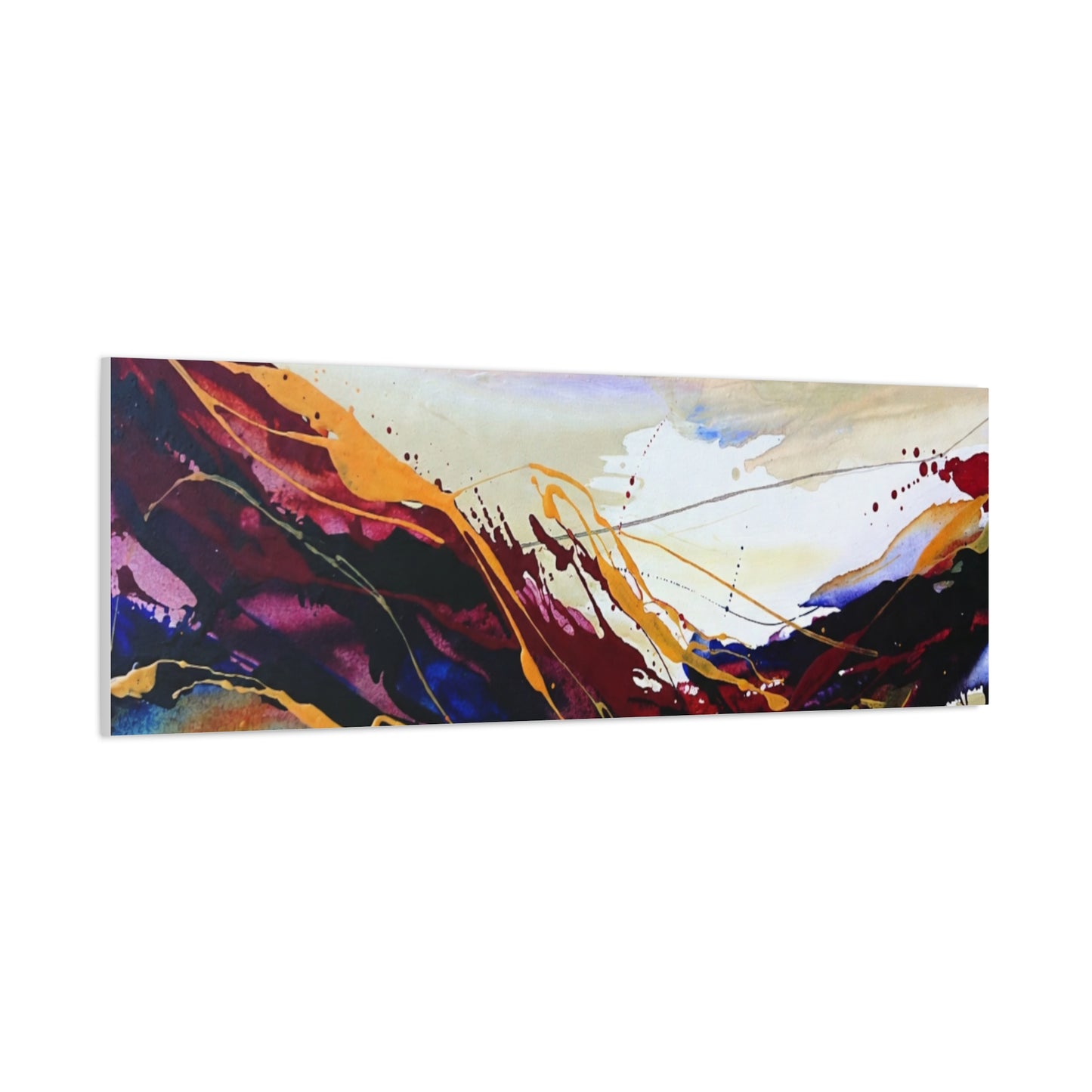 Abstract Color Flow Matte Stretched Canvas – Vibrant Modern Wall Art
