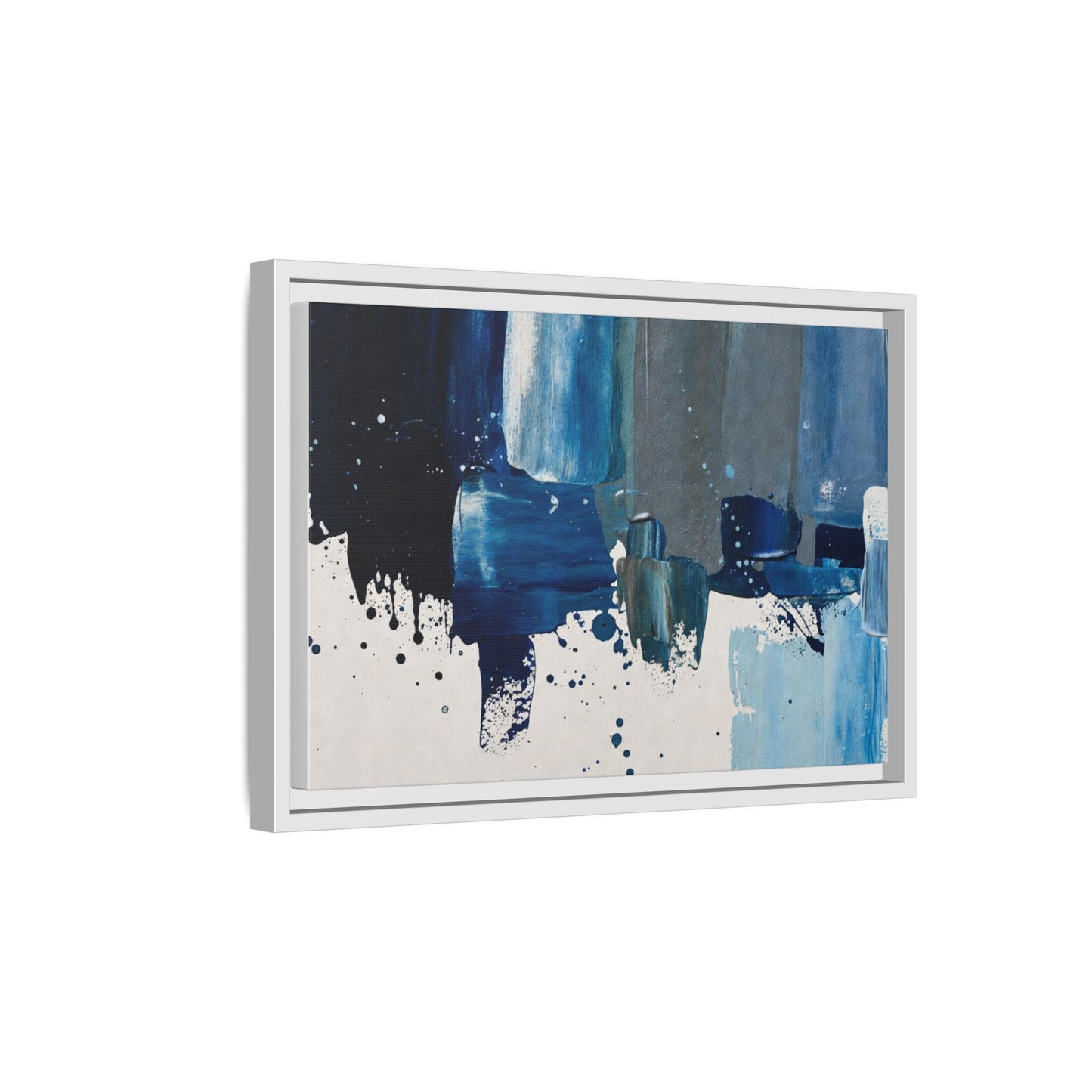 Abstract Blue Ocean Matte Canvas Framed Wall Art