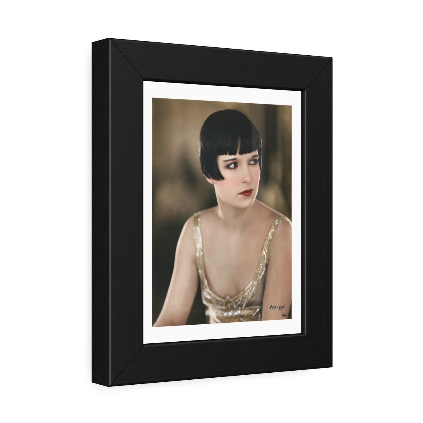 Vintage 1920s Louise Brooks Portrait Framed Poster — Art Deco Wall Print
