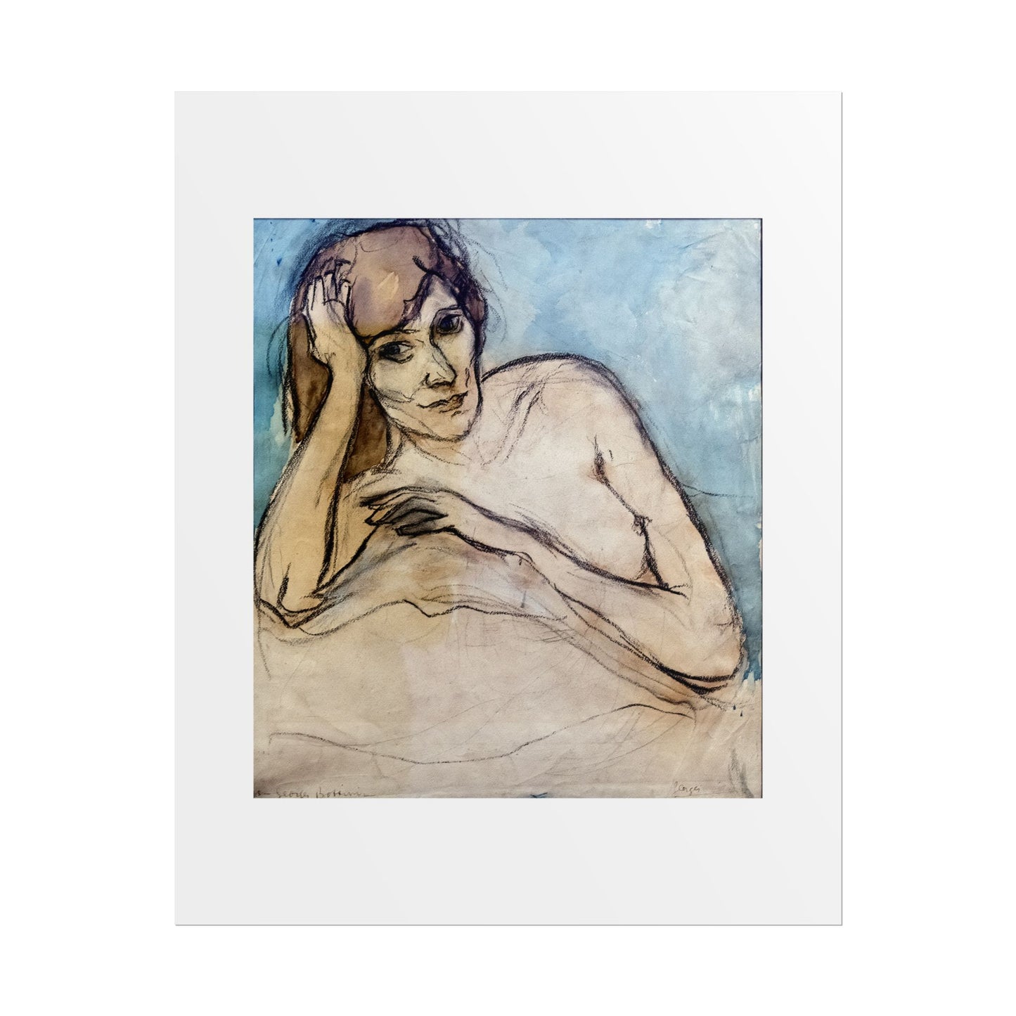 (Albi) Portrait de femme nue by Georges Bottini Wall Art Print