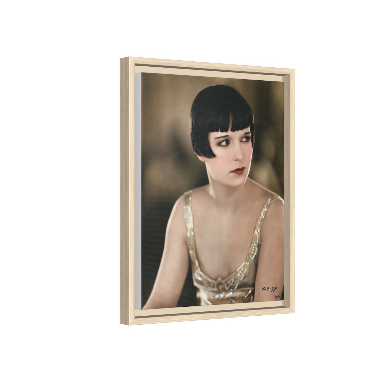 Vintage Louise Brooks Portrait Matte Canvas Framed Wall Art