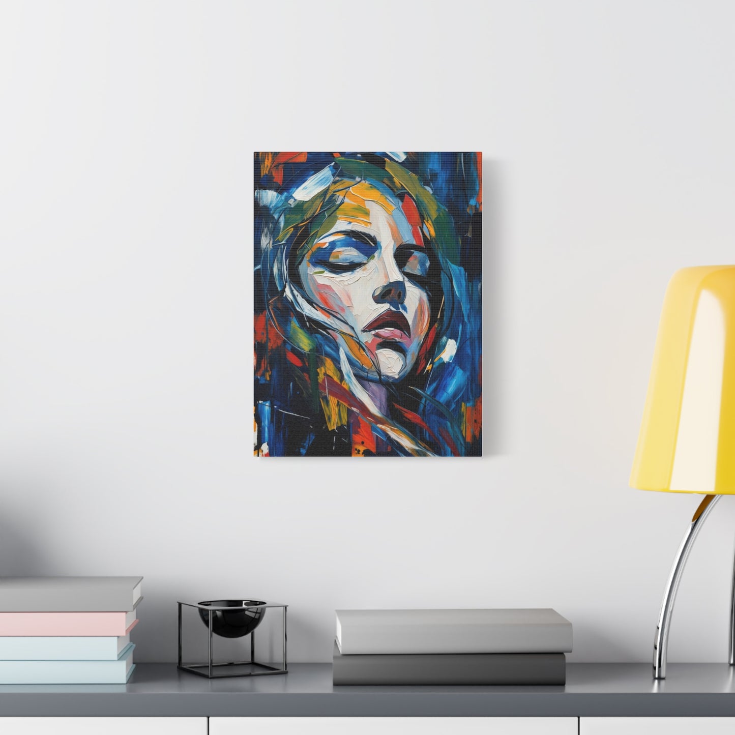 Abstract Colorful Woman Portrait Canvas