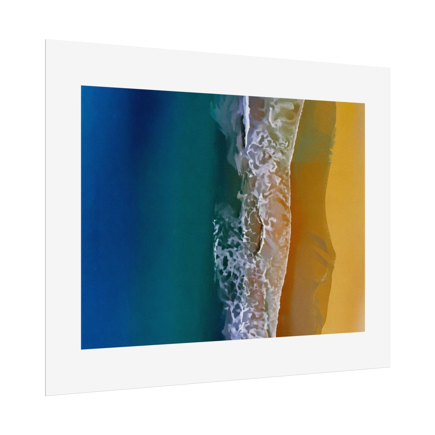 Ocean Shore Aerial Rolled Poster — Beach Print Wall Art