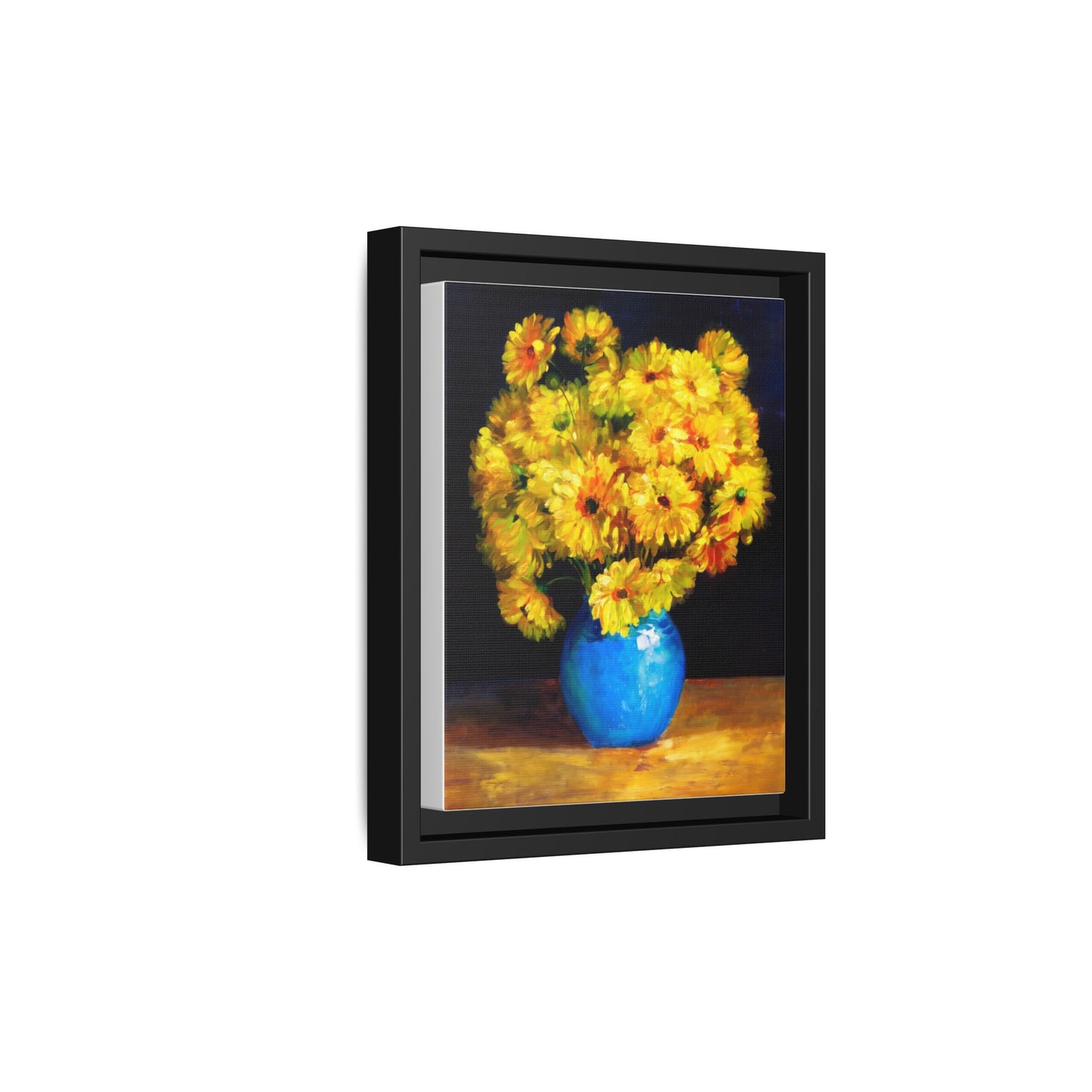 Yellow Daisy Bouquet Matte Canvas Framed Wall Art