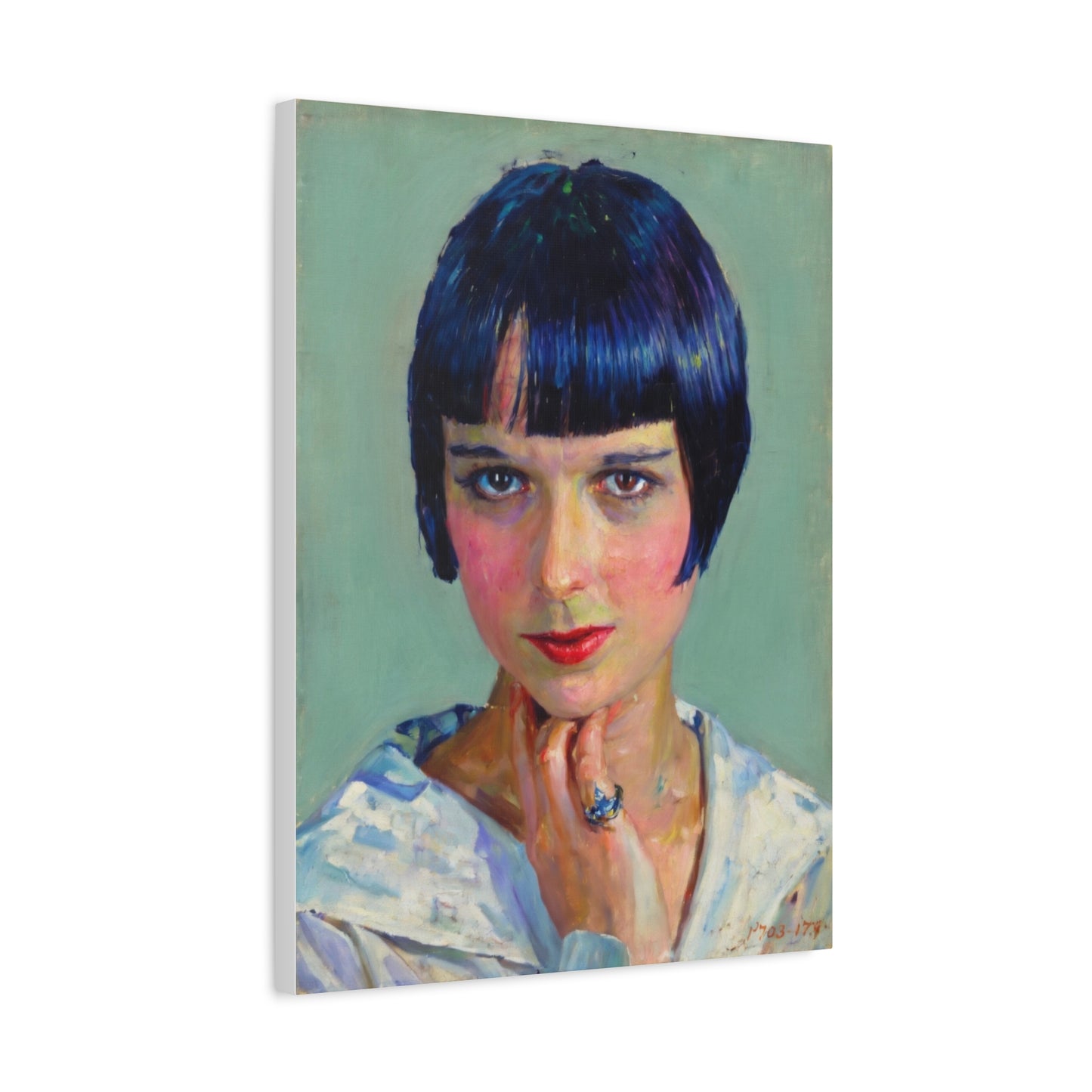 Portrait Canvas Print — Vintage Flapper Woman Matte Stretched Wall Art