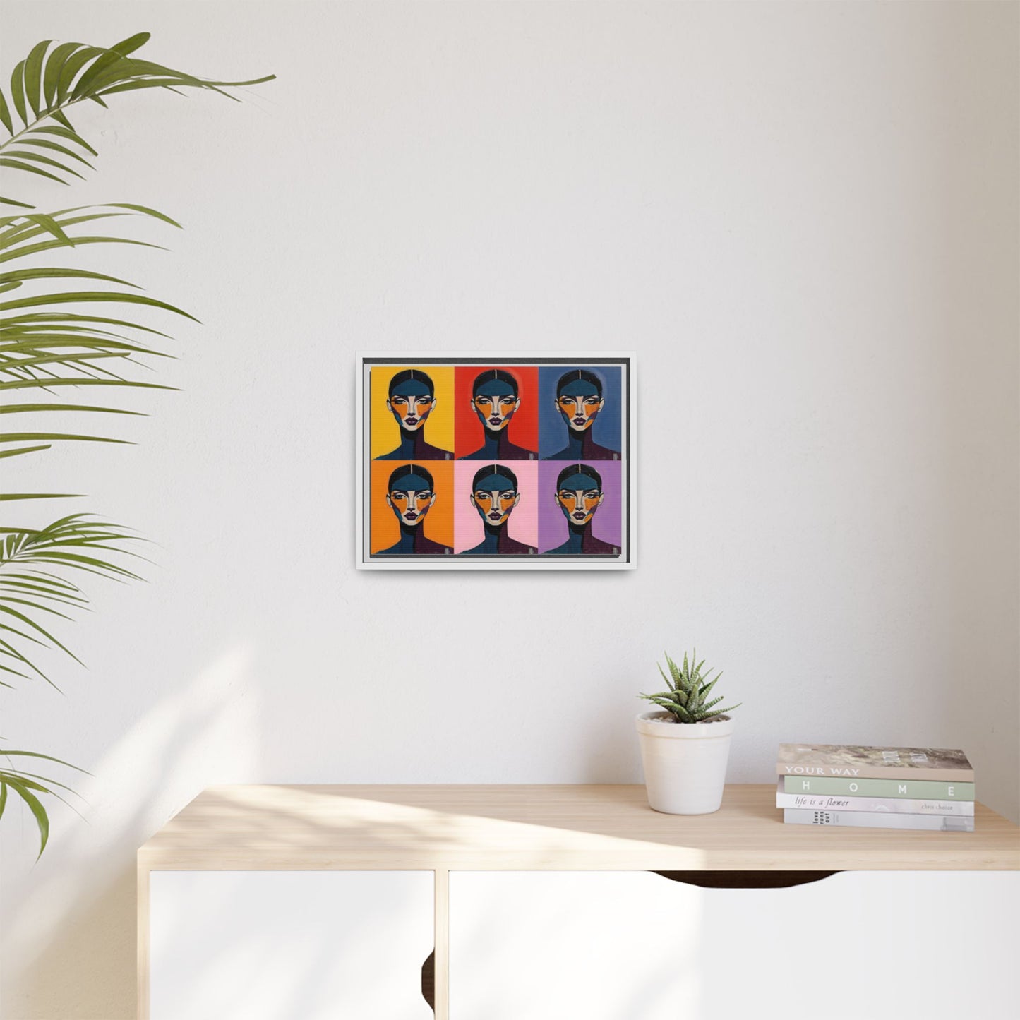 Pop Art Portrait Matte Canvas — Framed Multi-Color Wall Art