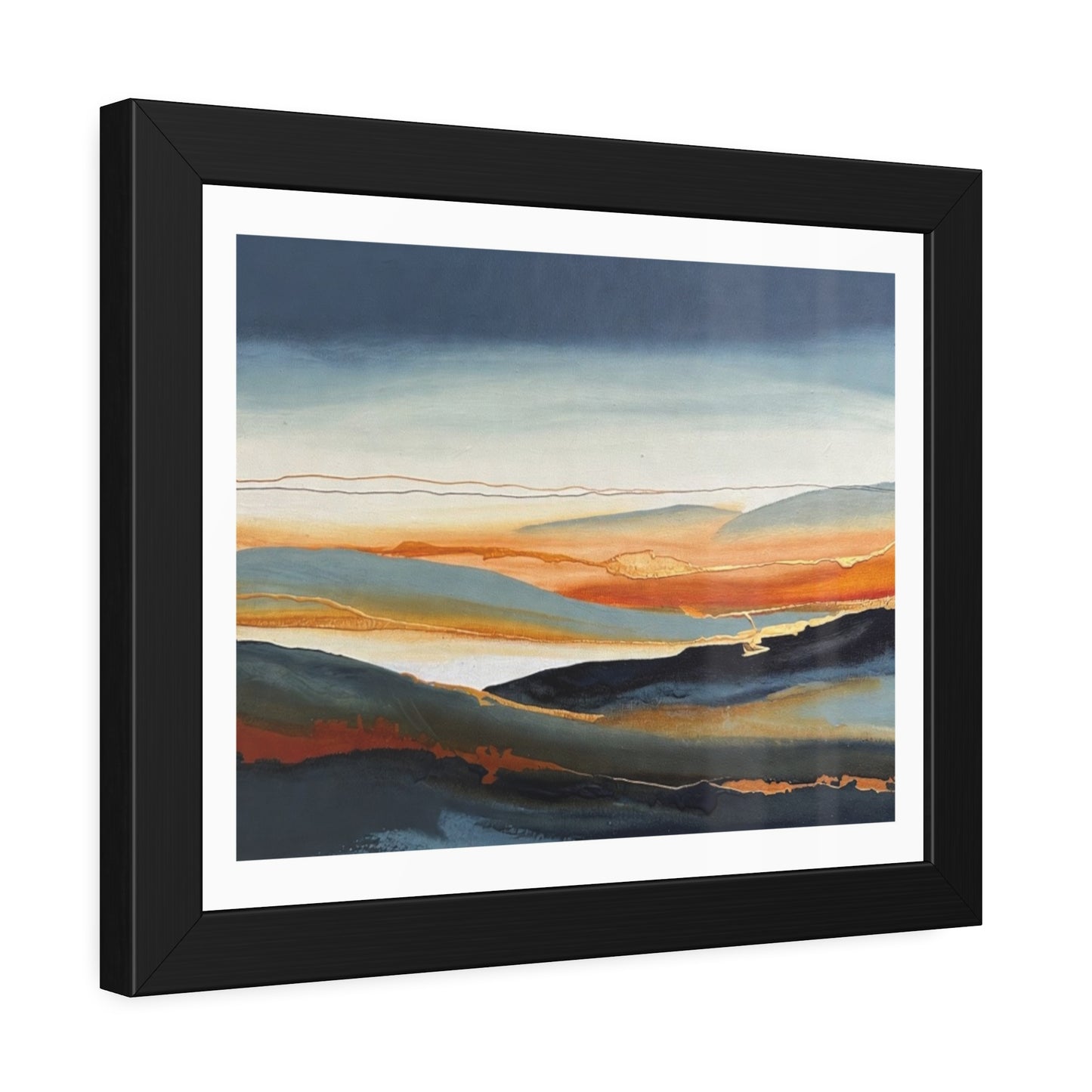 Abstract Golden Landscape Framed Poster — Contemporary Wall Art