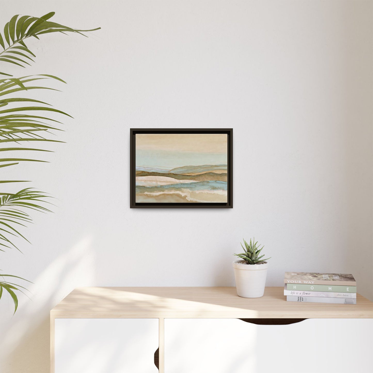 Framed Matte Canvas Coastal Abstract Landscape Wall Art