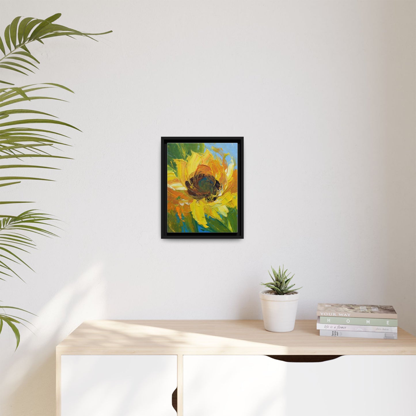 Framed Sunflower Abstract Matte Canvas Print